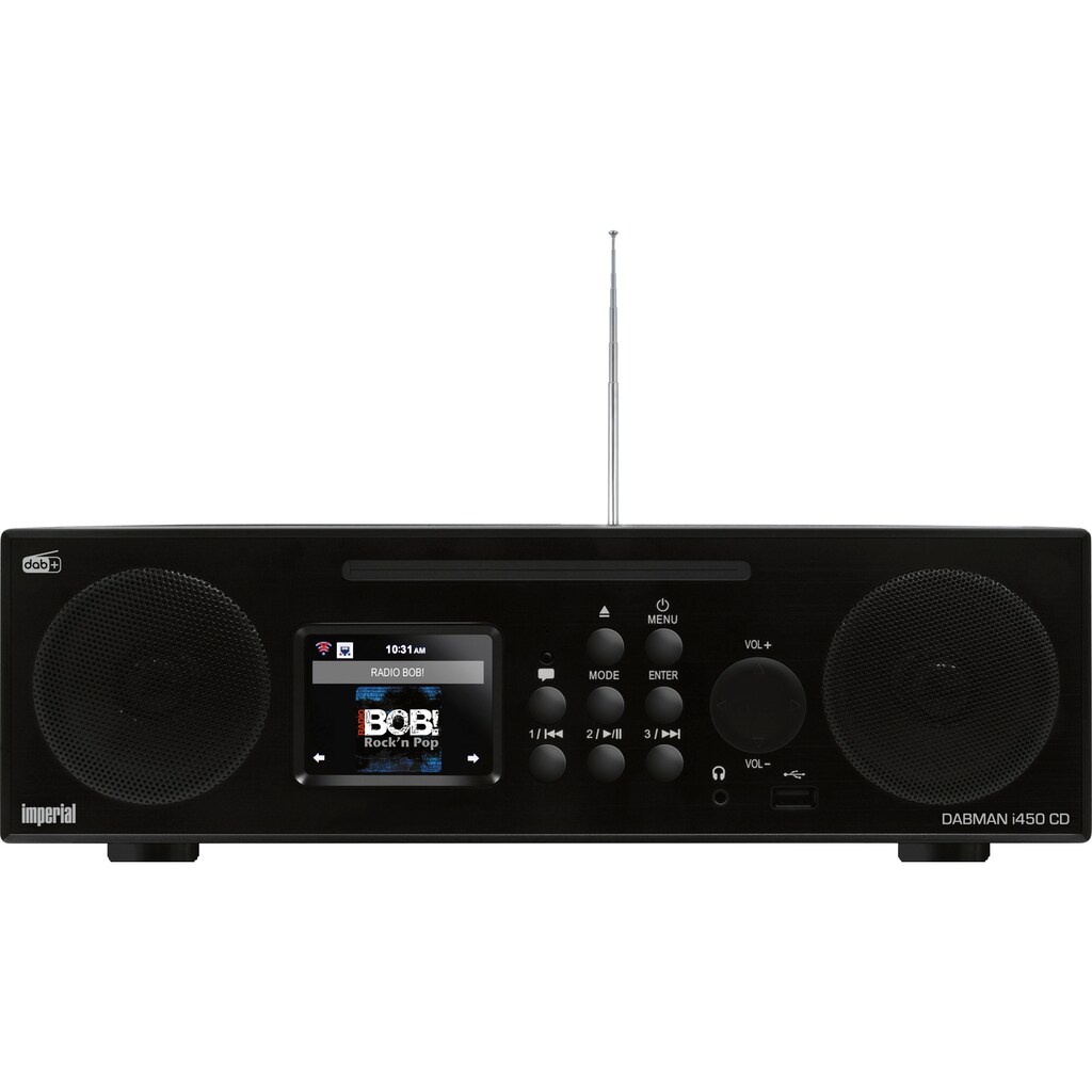 IMPERIAL by TELESTAR Digitalradio (DAB+) »DABMAN i450 CD«, (Bluetooth-LAN (Ethernet)-WLAN UKW mit RDS-Digitalradio (DAB+)-Internetradio-FM-Tuner 30 W)