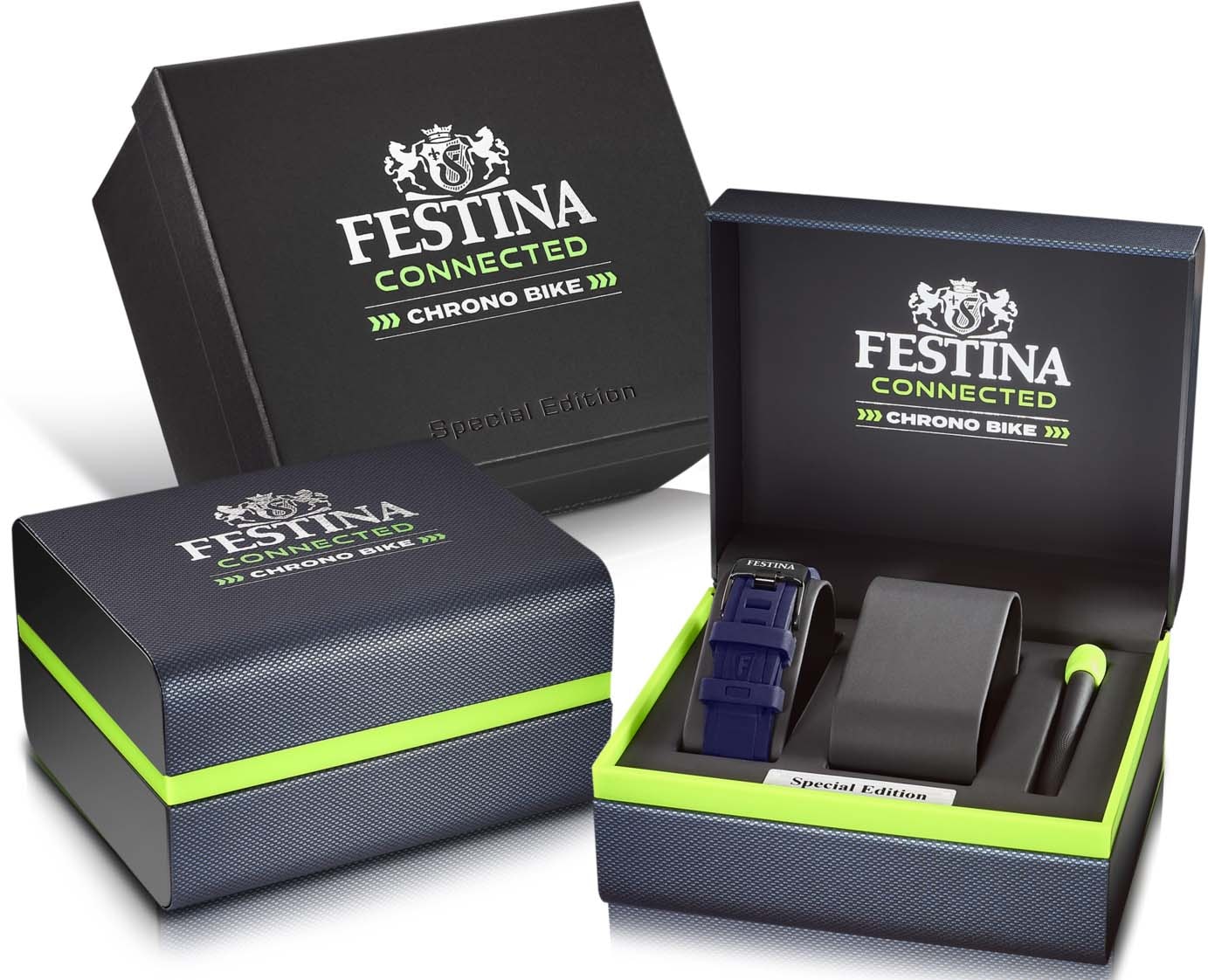 Festina Chronograph »Chrono Bike Connected, F20647/1«, (Set, 3 tlg., Uhr mit Wechselband und Werkzeug), Armbanduhr, Quarzuhr, Herrenuhr, Stoppfunktion, ideal als Geschenk