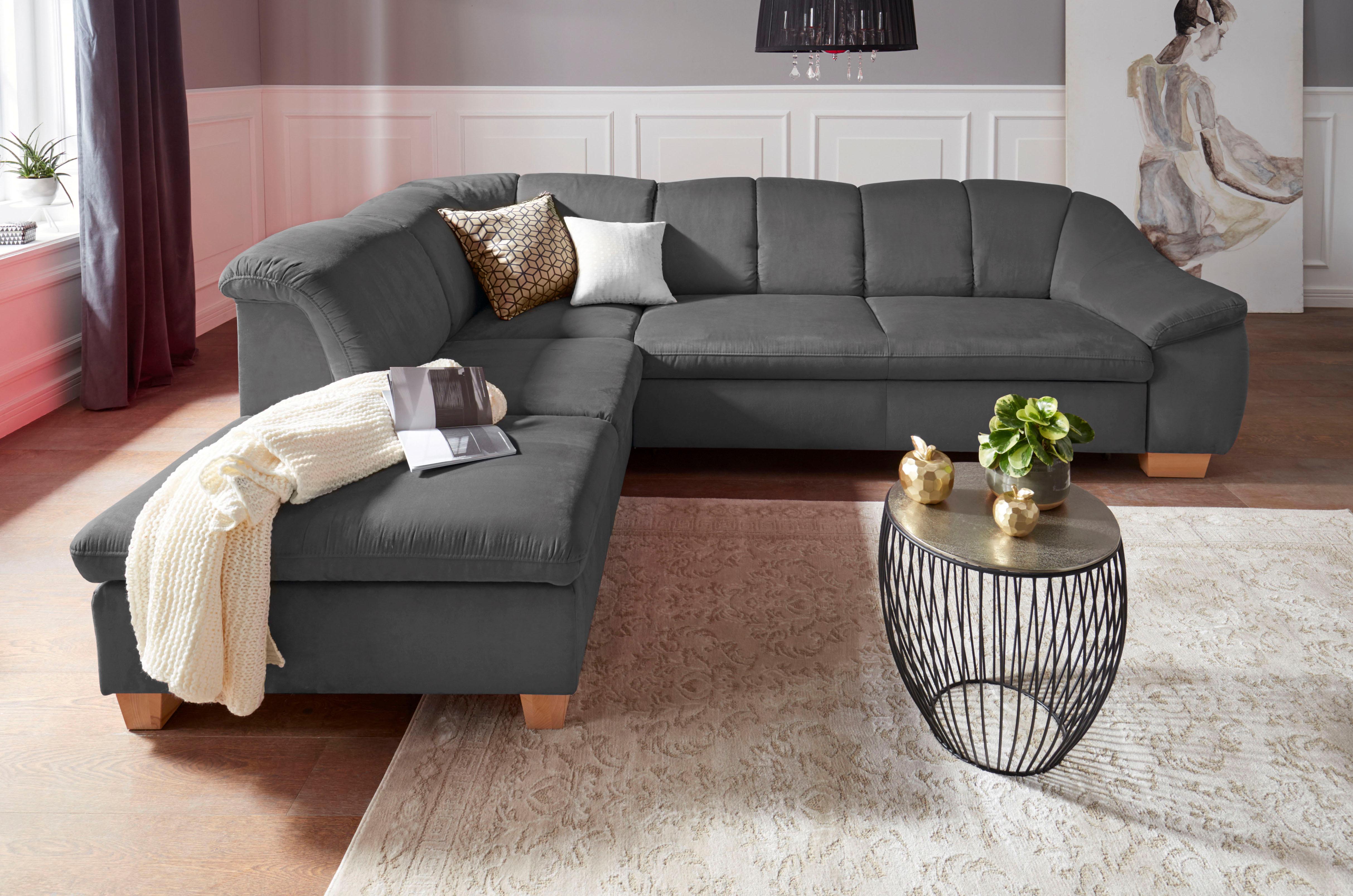 sit&more Ecksofa "Santo L-Form" mit Federkern, wahlweise mit Schlaffunktion und Stauraum