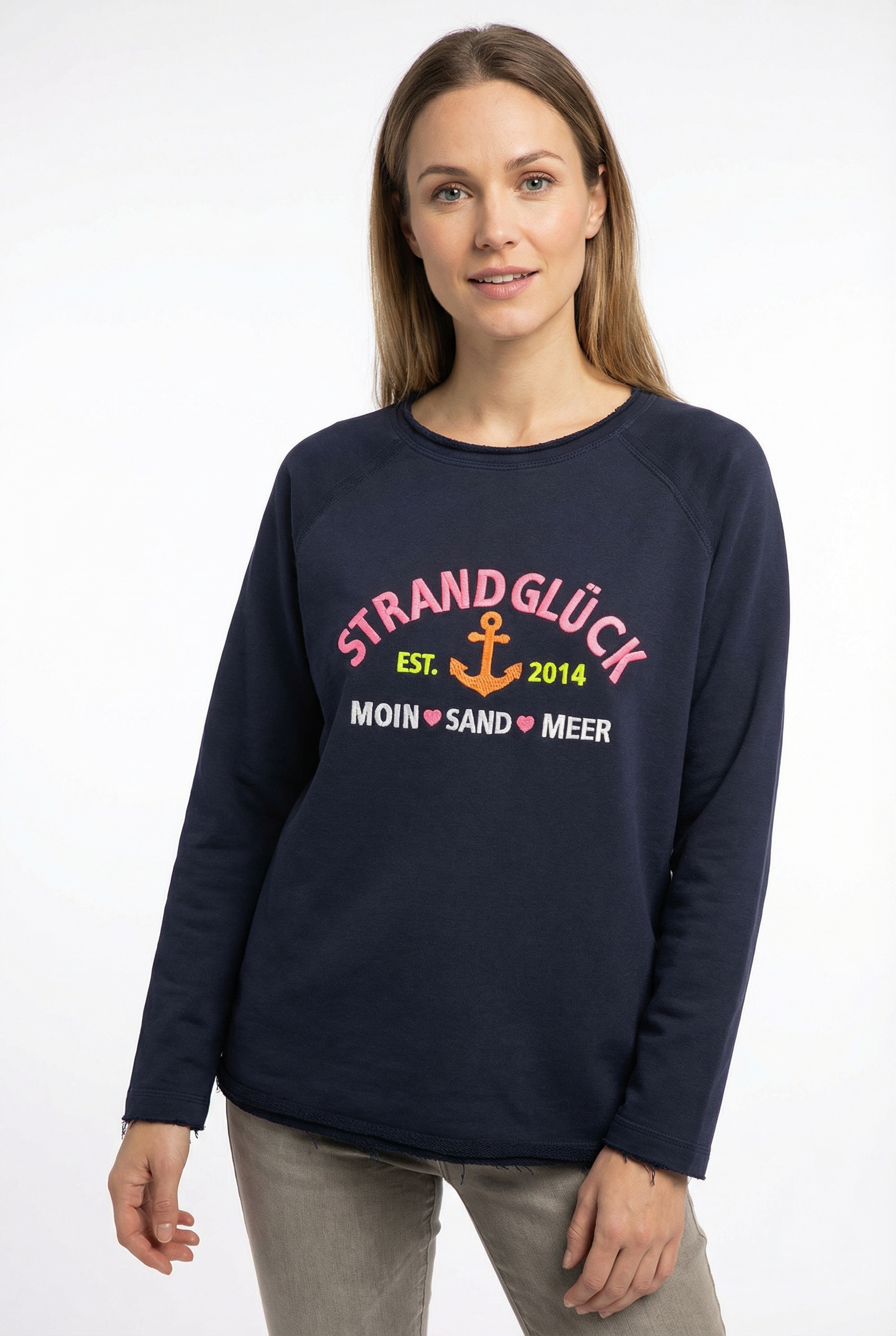 Zwillingsherz Sweatshirt ""Strandglück"", mit Used-Look Kanten günstig online kaufen