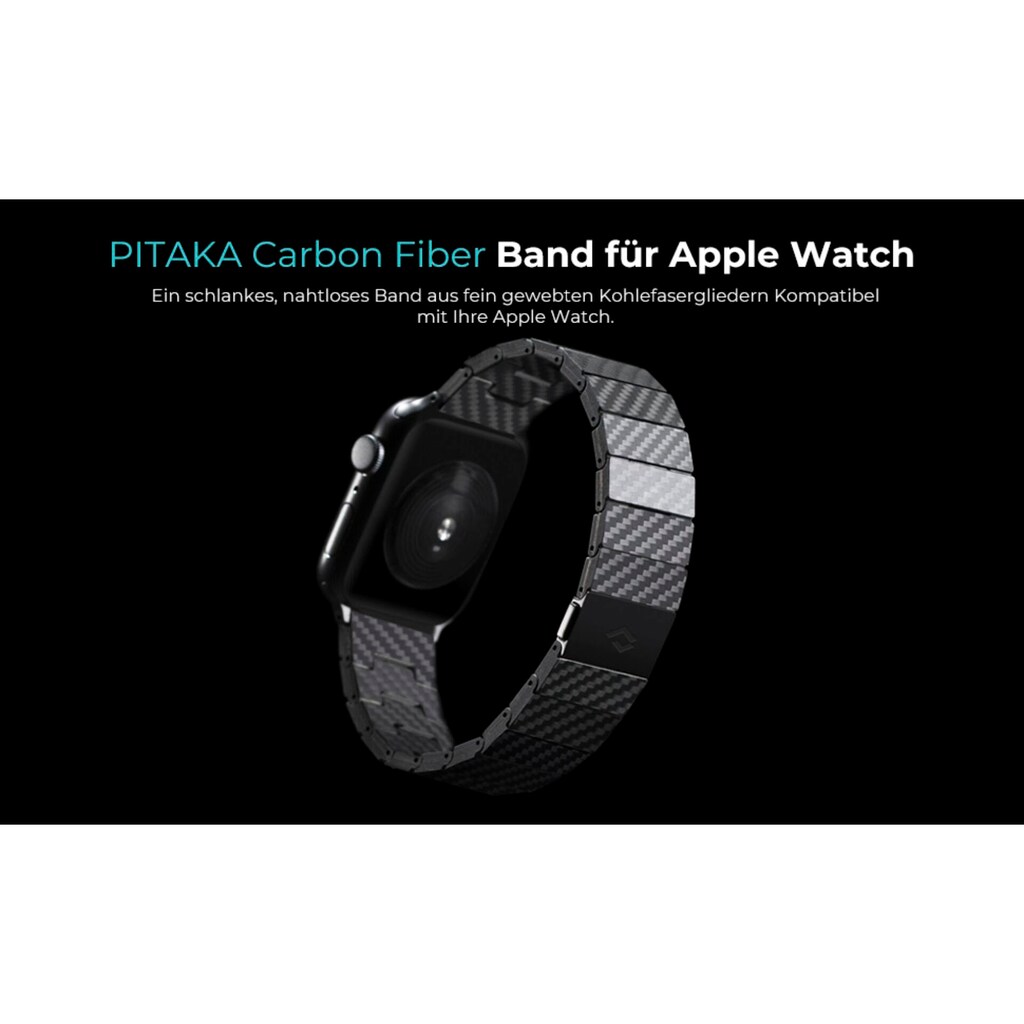 Pitaka Smartwatch-Armband »Carbon Fiber Link Bracelet Modern Band 42-44mm«, (1 tlg.)