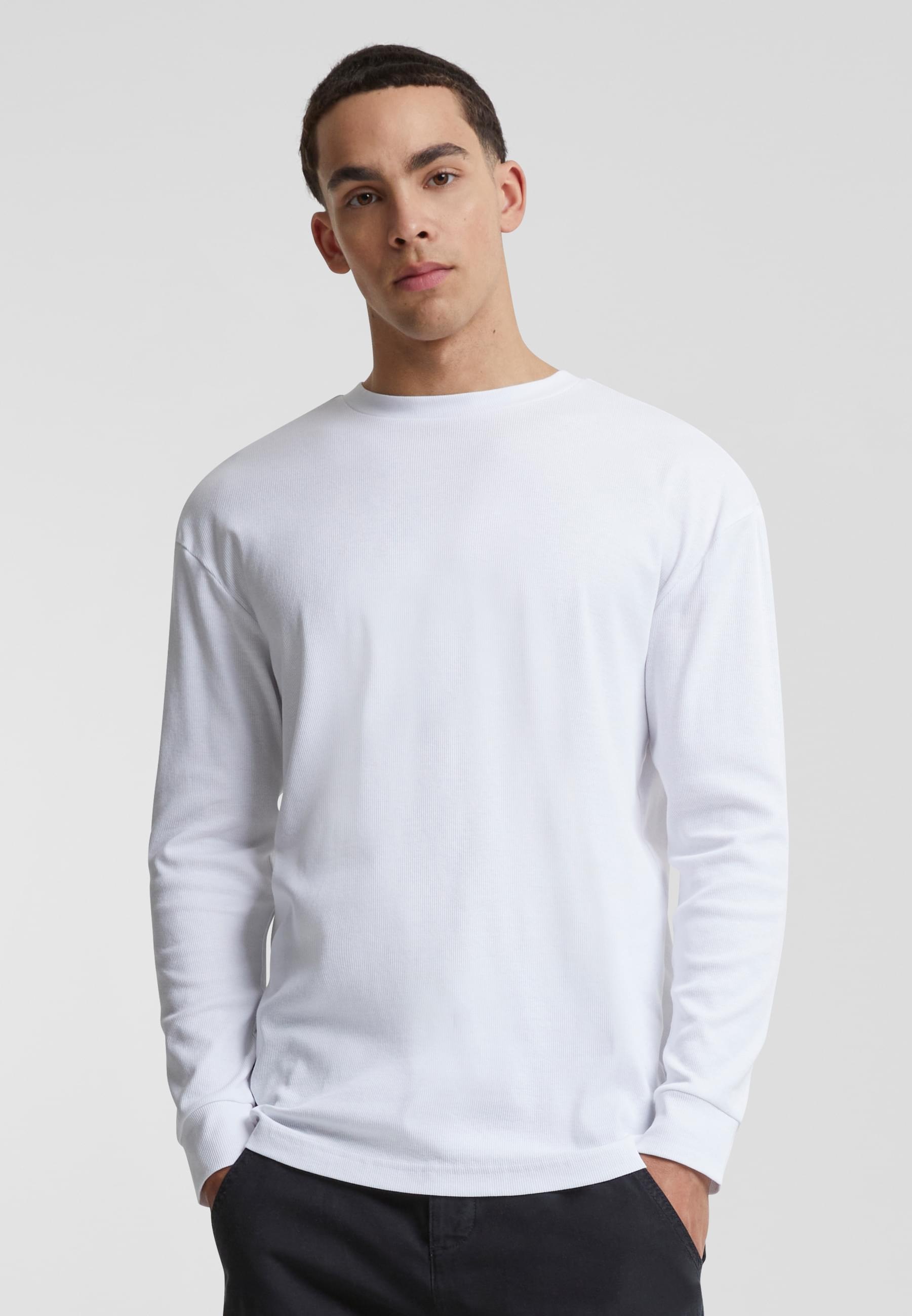 URBAN CLASSICS Longsleeve »Urban Classics Herren Organic Boxy Rib Longsleeve«, (1 tlg.)