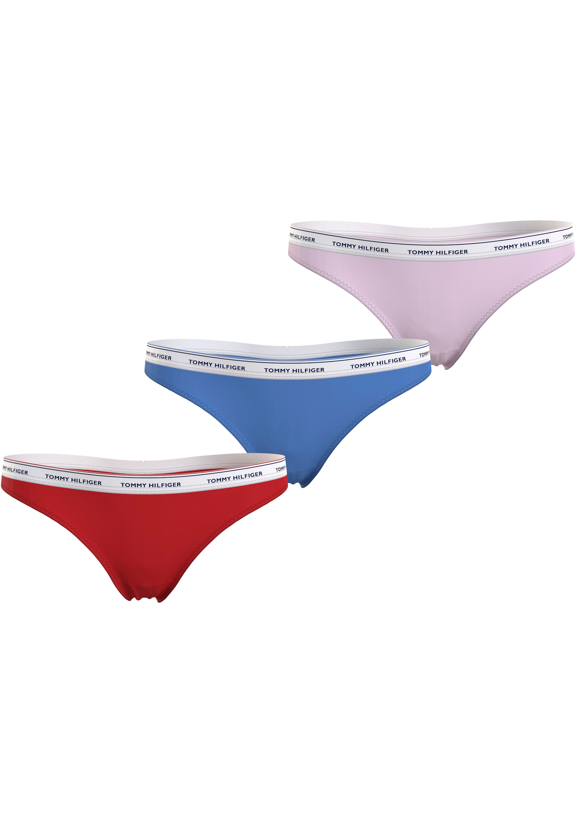 Tommy Hilfiger Underwear Slip "3 PACK THONG (EXT SIZES)", (Packung, 3er), mit Tommy Hilfiger Logobund