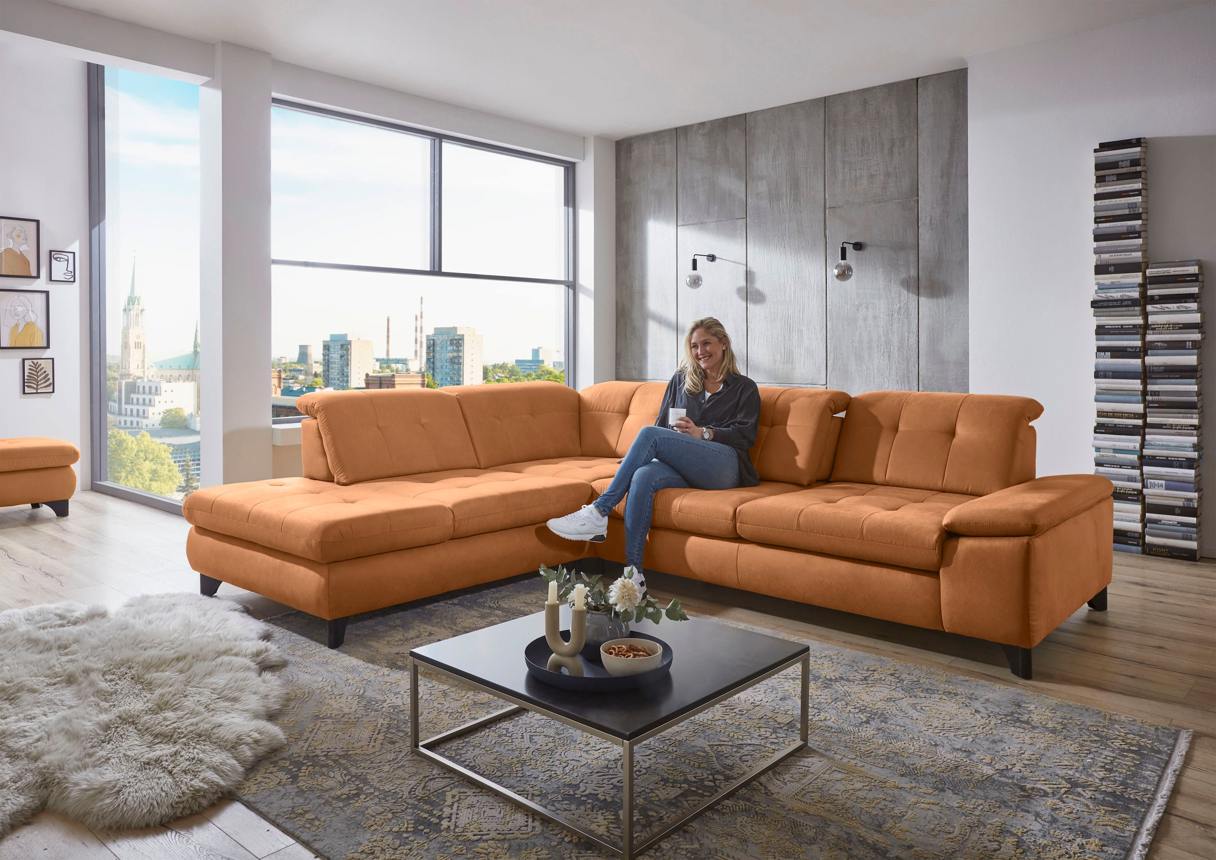 Die PlanBar Ecksofa "MP-IN18012 L-Form mit Federkern-Polsterung" wahlweise günstig online kaufen