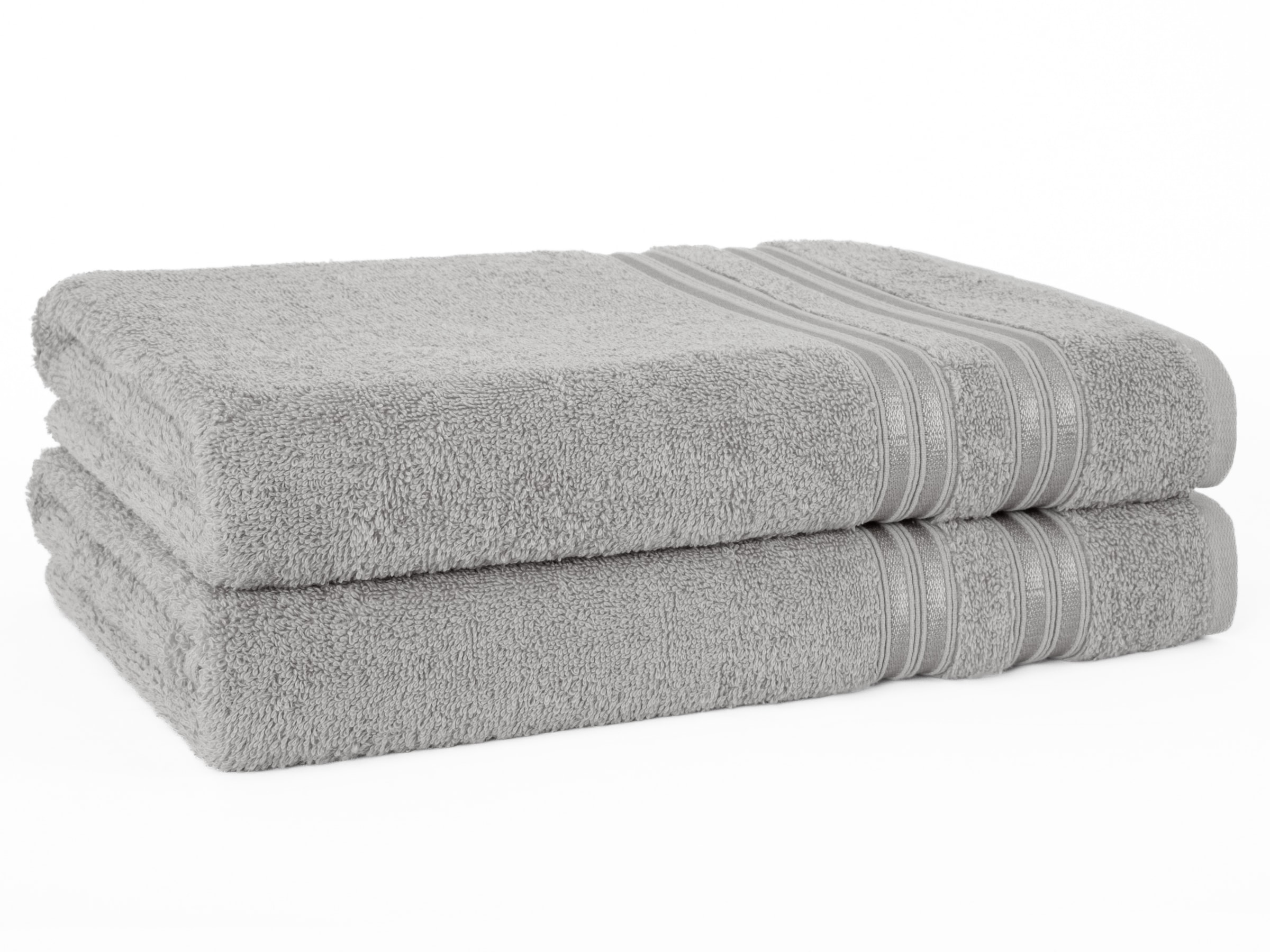 HAMMETEX Duschtuch "2er Set Badetücher 70x140 cm, 100% Baumwolle, Weich & Saugstark" mit Bordüre, einfarbig, weich
