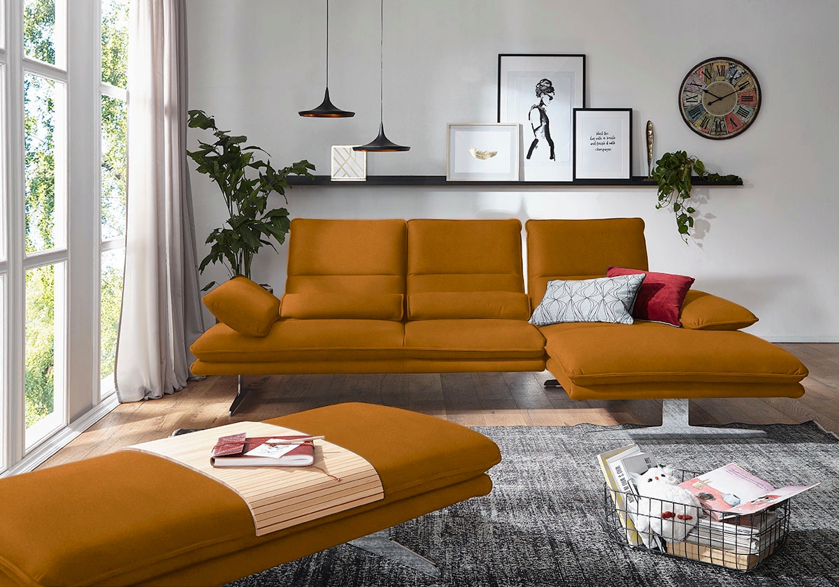 W.SCHILLIG Ecksofa "broadway, Designsofa mit tollem Sitzkomfort, L-Form", S günstig online kaufen
