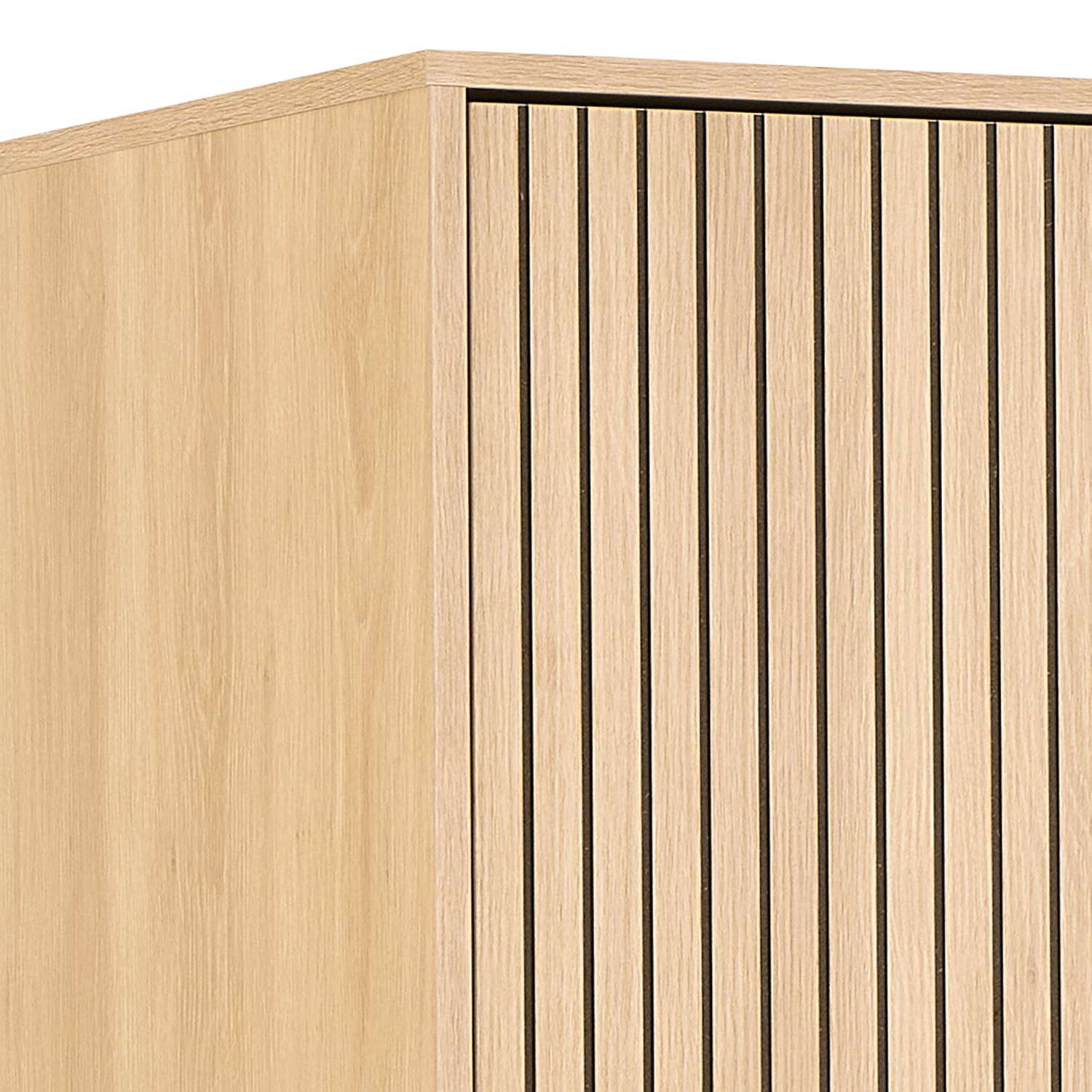 ACTONA GROUP Garderobenschrank »Albany«, Eiche-Optik, Lamellenfront, 4 Türen, 6 Einlegeböden; B: 99 cm