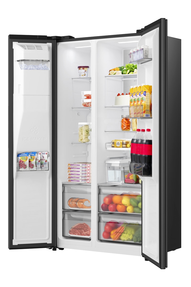 Hisense Side-by-Side »MS91528FC« 178,6 cm hoch 91,1 cm breit mit Wasser-/Eisspender, kein Festwasseranschluss dank Tank