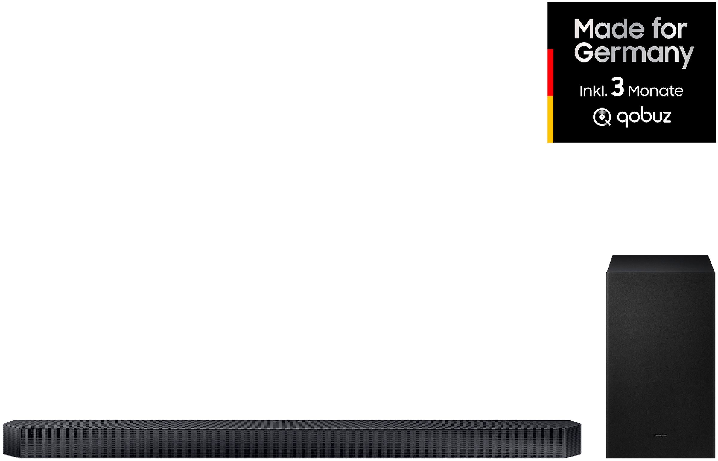 "SAMSUNG Soundbar ""HW-Q610GH"", schwarz, B:111cm H:6,04cm T:12cm, Lautsprecher, 3.1.2-Kanal Surround-Sound, Kabelloser 6,5""-Subwoofer, Dolby Atmos"