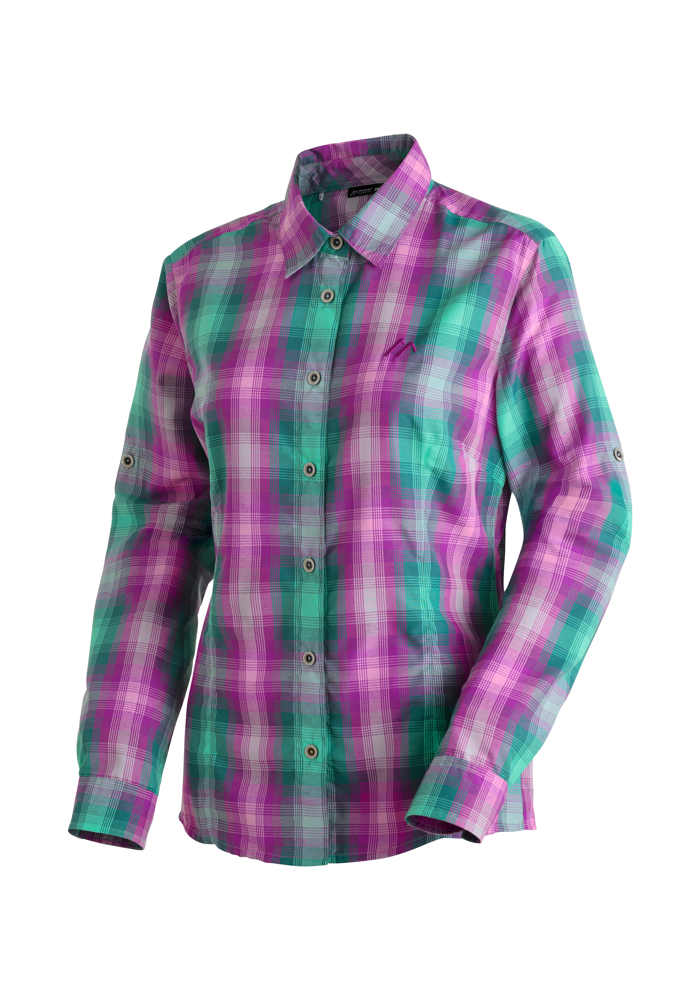 Maier Sports Funktionsbluse "Nanni" Damen Bluse, langarm Karobluse für Outd günstig online kaufen