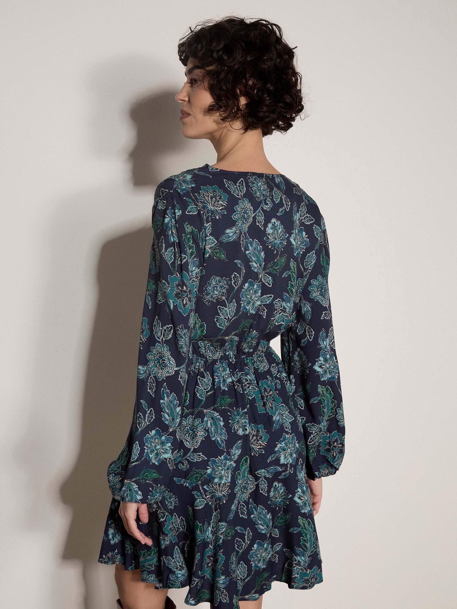 Apricot Minikleid »Folklore-Blumenkleid« mit Rüschendetails