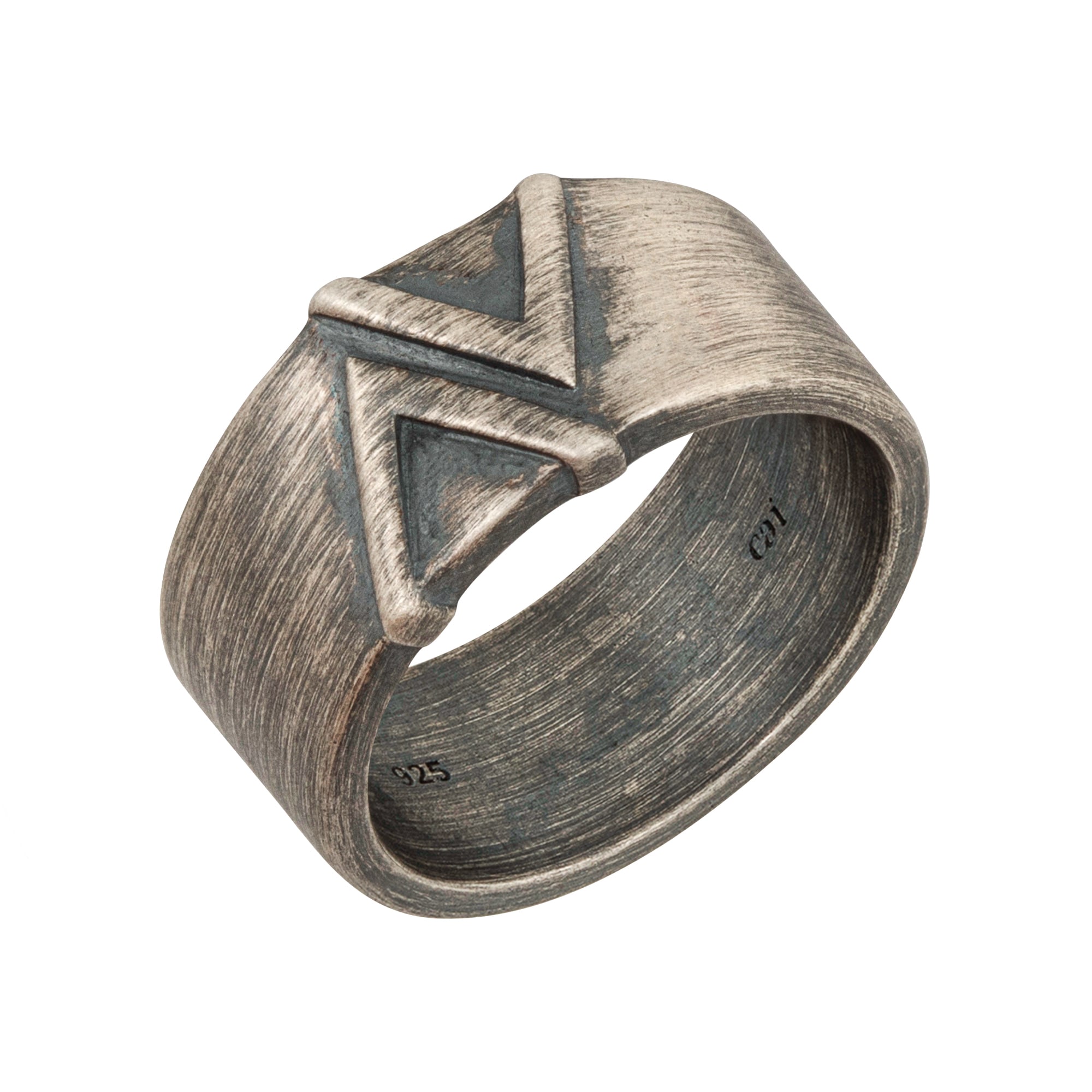 CAÏ Fingerring »925/- | BAUR oxidiert Dreieck« Silber Sterling matt