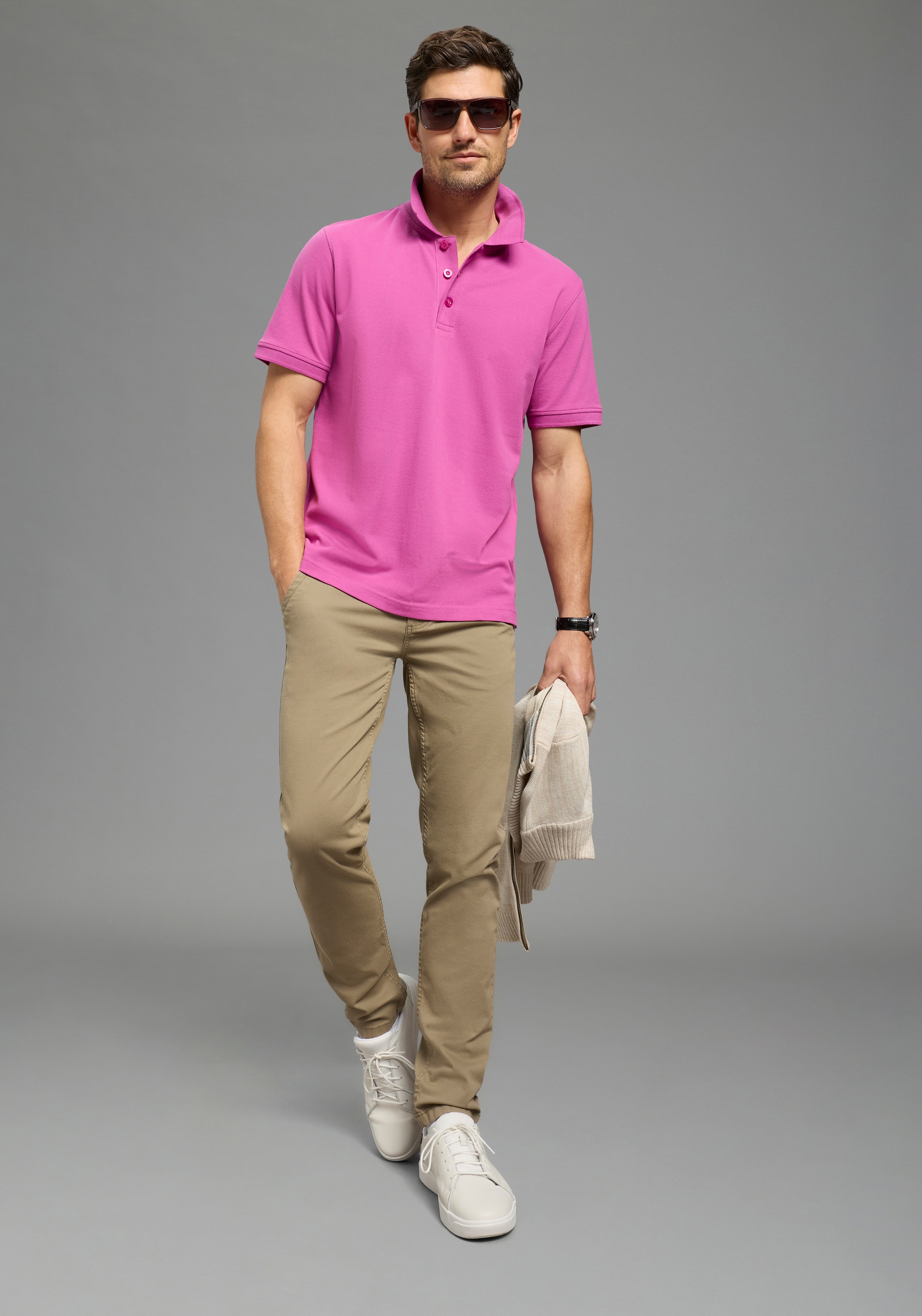 Thumbnail - Mans World Poloshirt Kurzarm, lockere Passform, unifarben