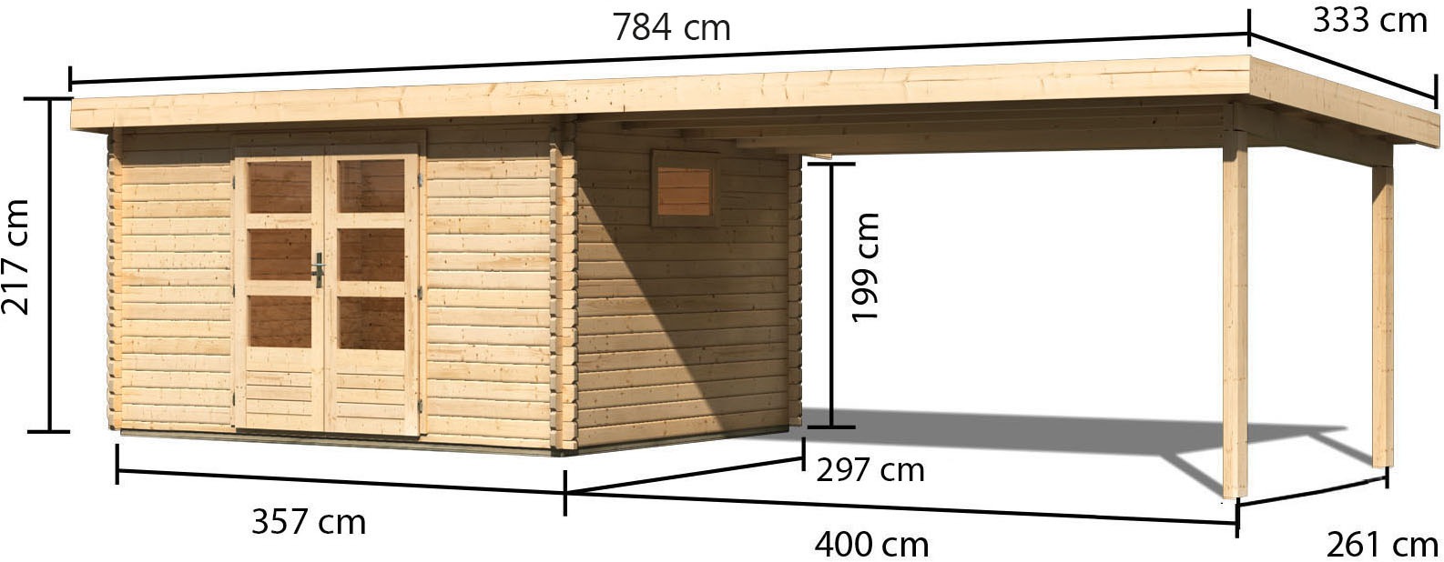 Karibu Gartenhaus »Trittau 4« aus hochwertiger nordischer Fichte