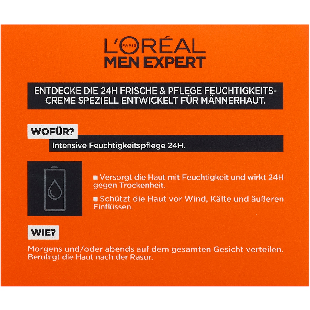 L'ORÉAL PARIS MEN EXPERT Feuchtigkeitscreme »Hydra Intensive«, für sensible Männerhaut; zieht schnell, ohne fetten ein