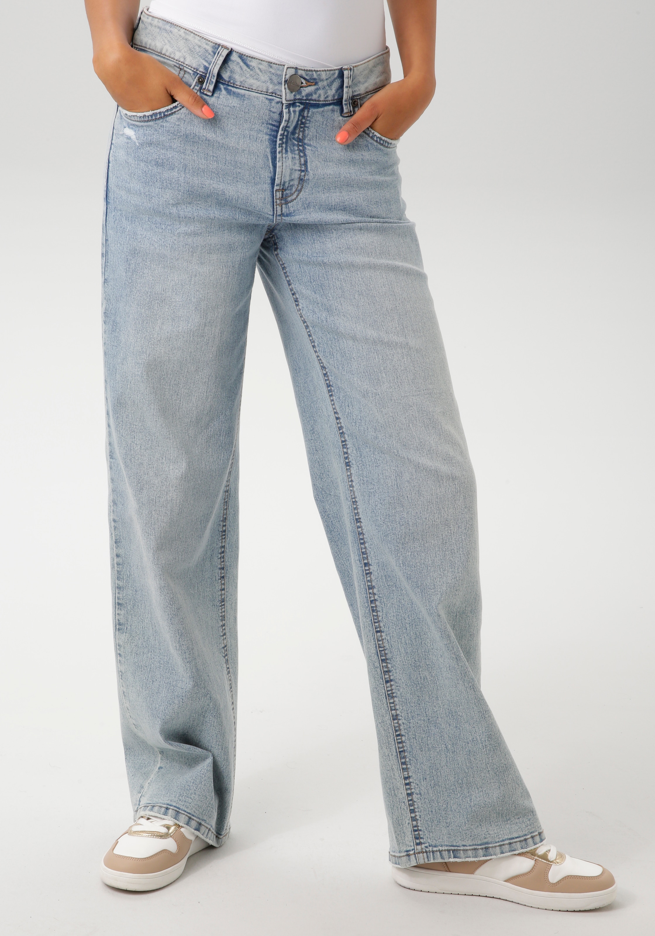 Aniston CASUAL Straight-Jeans, mit trendig weitem Bein - NEUE KOLLEKTION günstig online kaufen