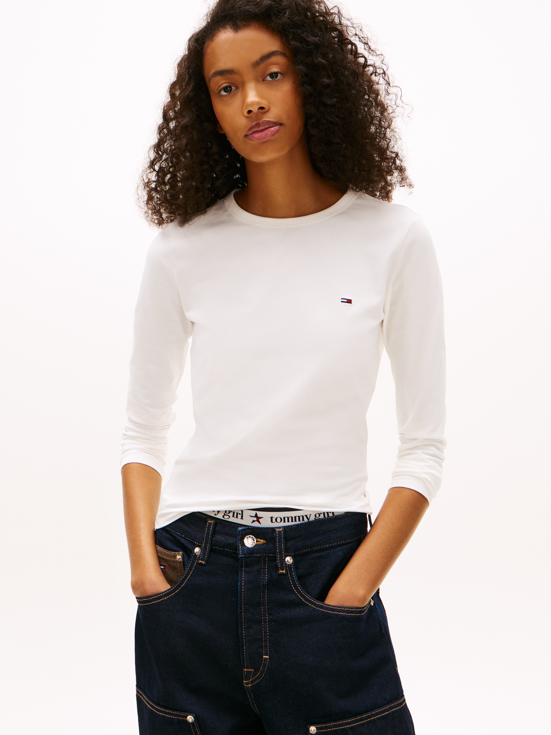 Tommy Jeans Langarmshirt "TJW SLIM JERSEY LS TEE" günstig online kaufen
