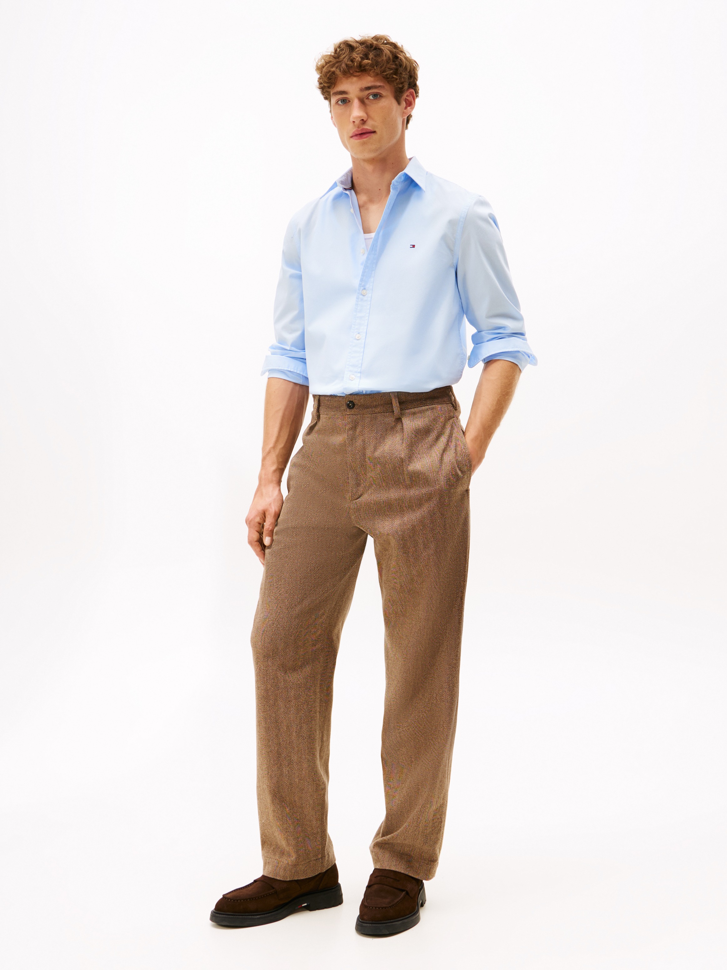 Tommy Hilfiger Langarmhemd »FLEX POPLIN SHIRT«, Slim Fit, Kentkragen, Baumwollqualität