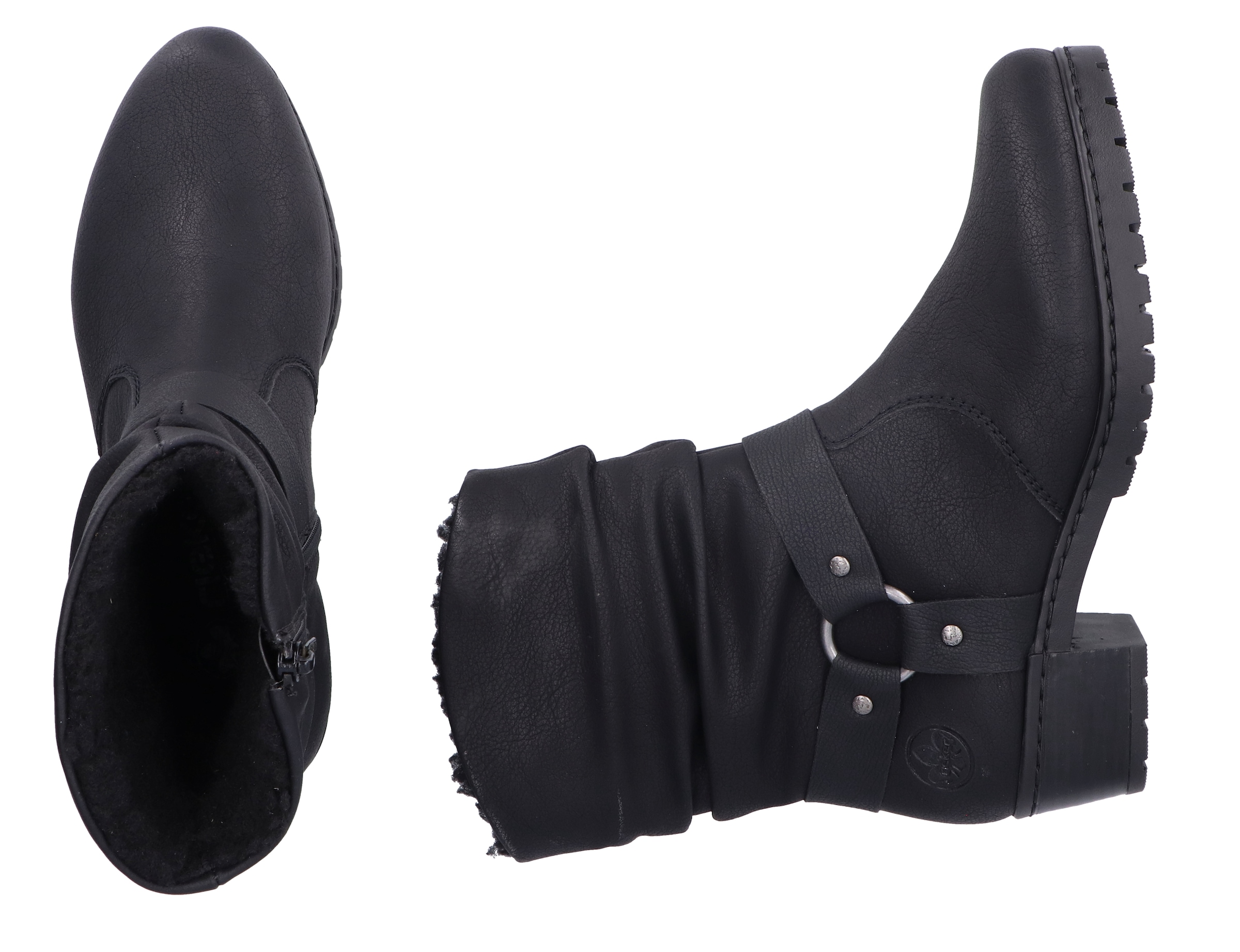 Rieker Winterstiefelette, Westernstiefelette, Cowboyboots, Blockabsatz, mit Zierriemen