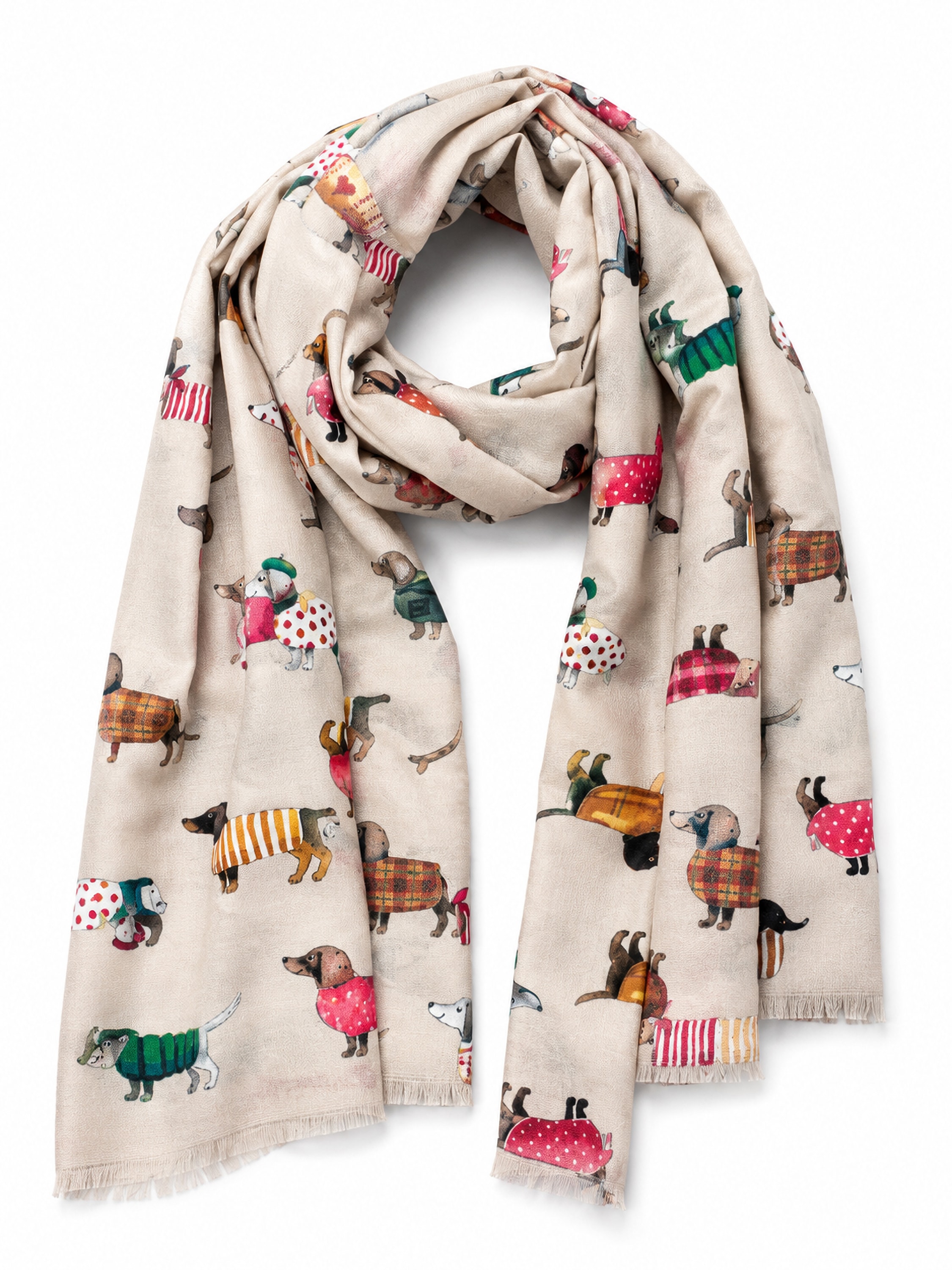 COLLEZIONE ALESSANDRO Modeschal "Bodo" 1 Stk. warmer Winterschal mit Dackel-Print