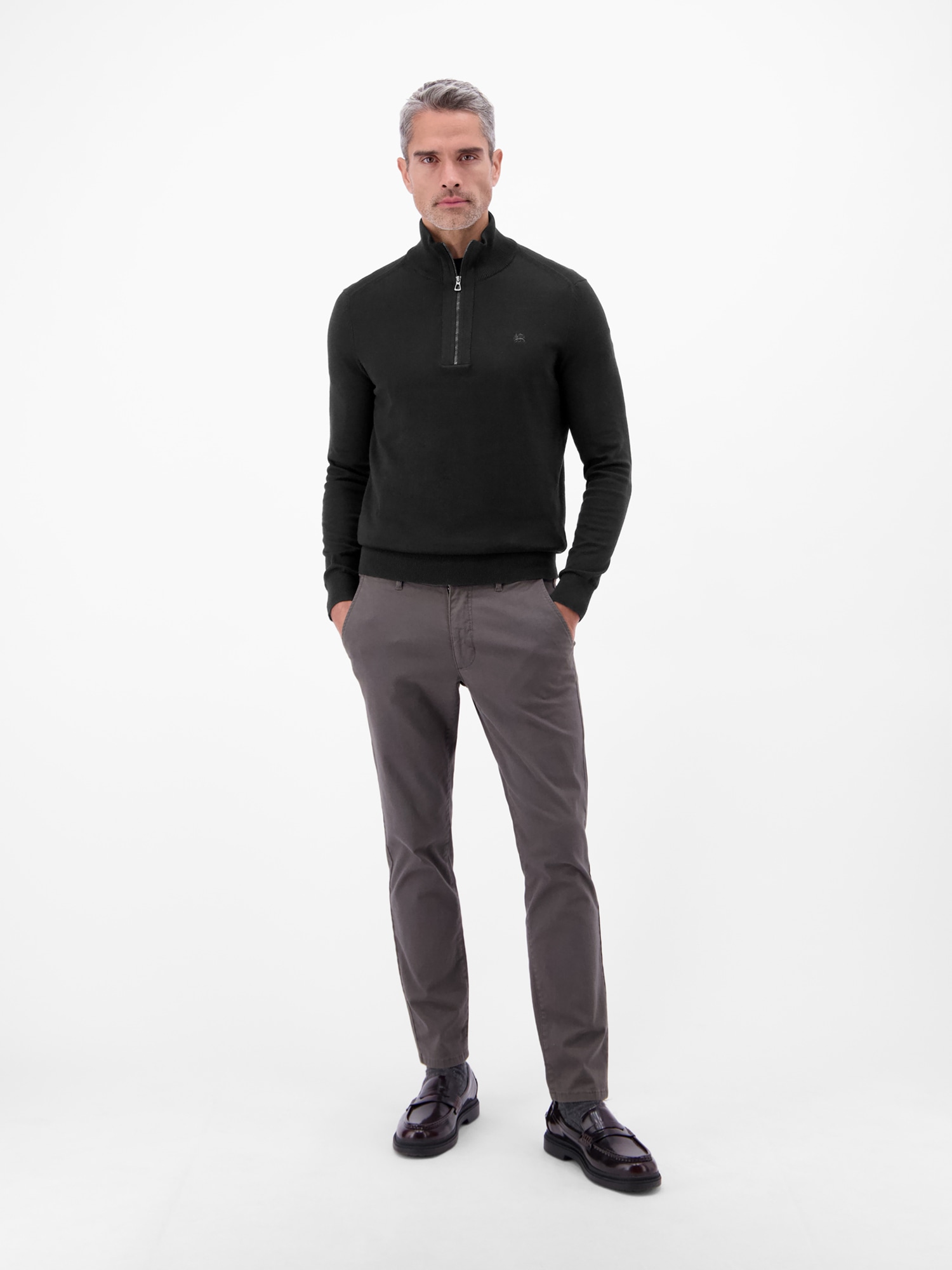 LERROS Troyer »Flachstrickpullover mit Troyerkragen«