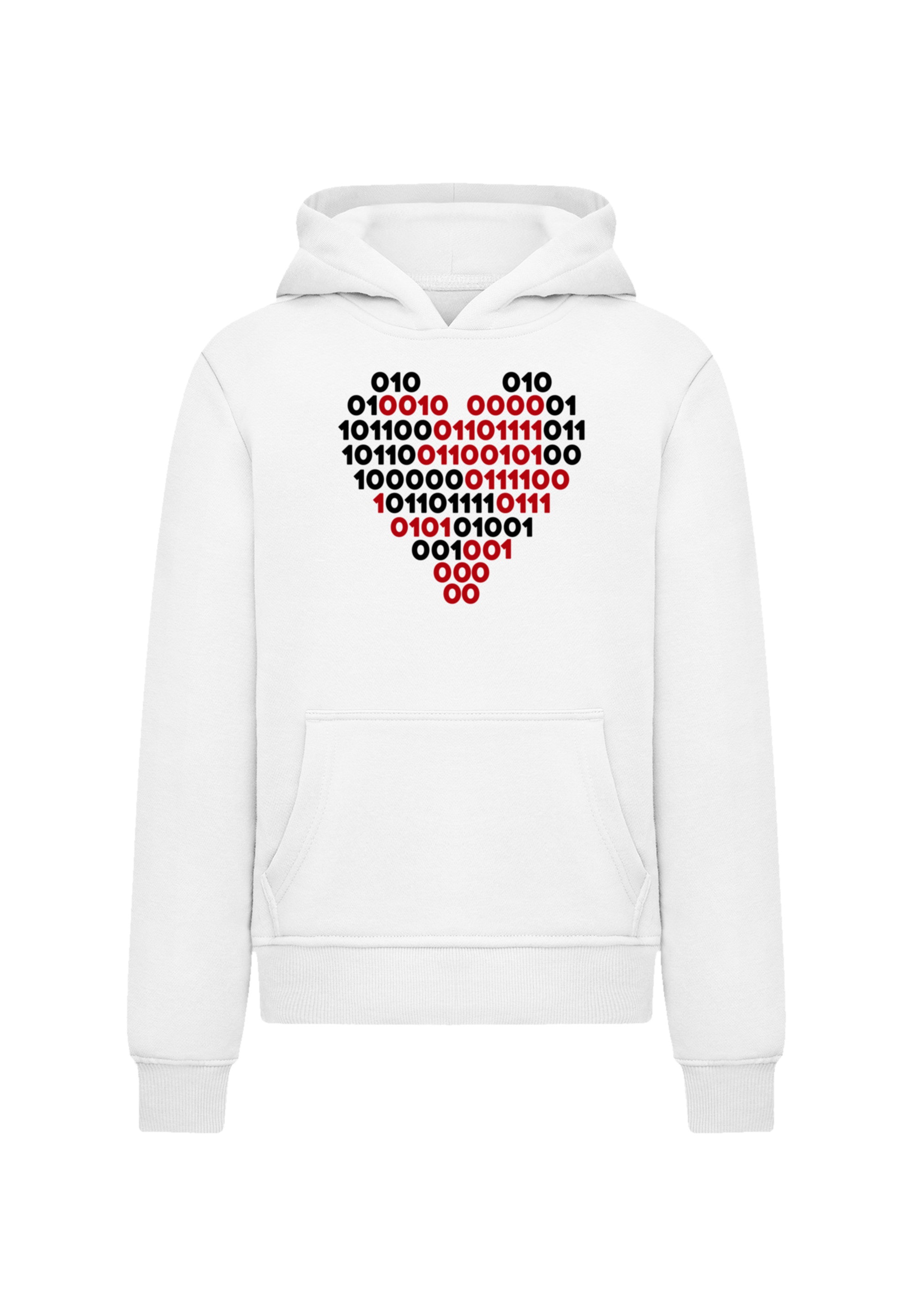 F4NT4STIC Kapuzenpullover »I love you 01001001 Binary Code Herz Valentinstag«, Premium Qualität
