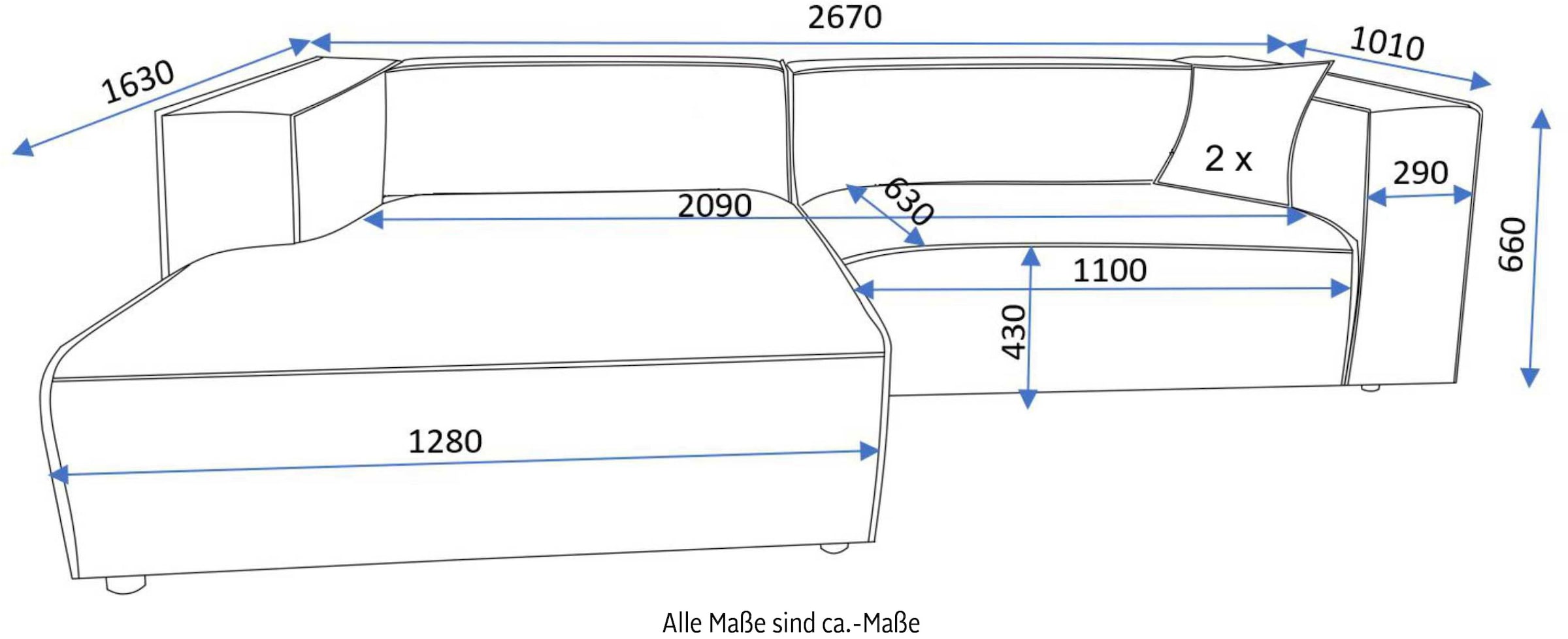 andas Ecksofa »BAKELS, L-Form in Cord oder Boucle-Stoff, moderne Couch«, wahlweise Recamiere rechts/links, bequemer Sitzkomfort