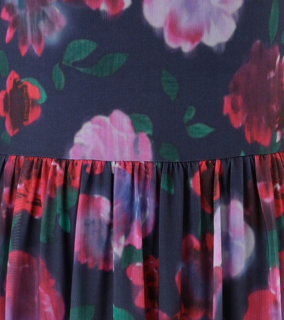 Aniston SELECTED Midikleid in Mesh-Qualität und floralem Batik-Musterung - NEUE KOLLEKTION