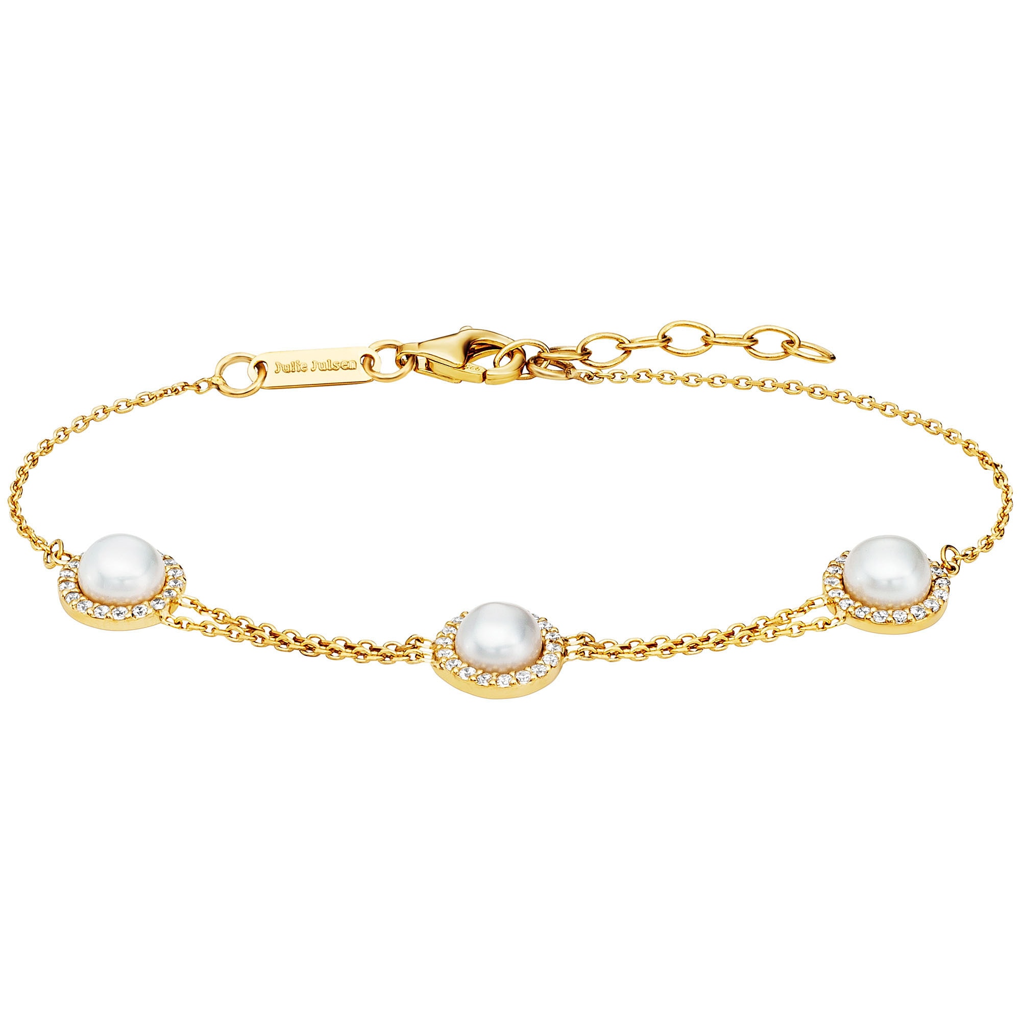 Armband »925/- Sterling Silber vergoldet Perle und Zirkonia«