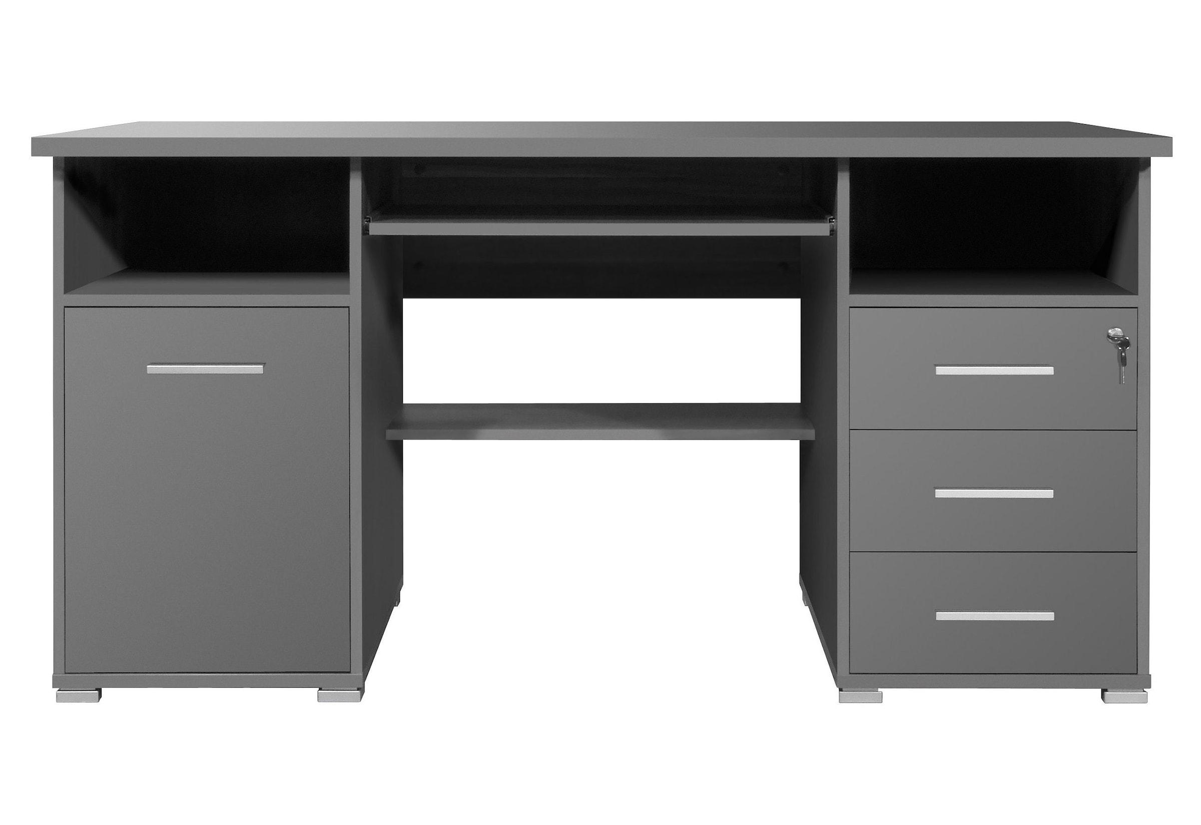 BAUR (Made in Computertisch mit Schreibtisch Germany), GERMANIA abschließbarem | »0484«, cm Schubkasten, Tastaturauszug & B.145