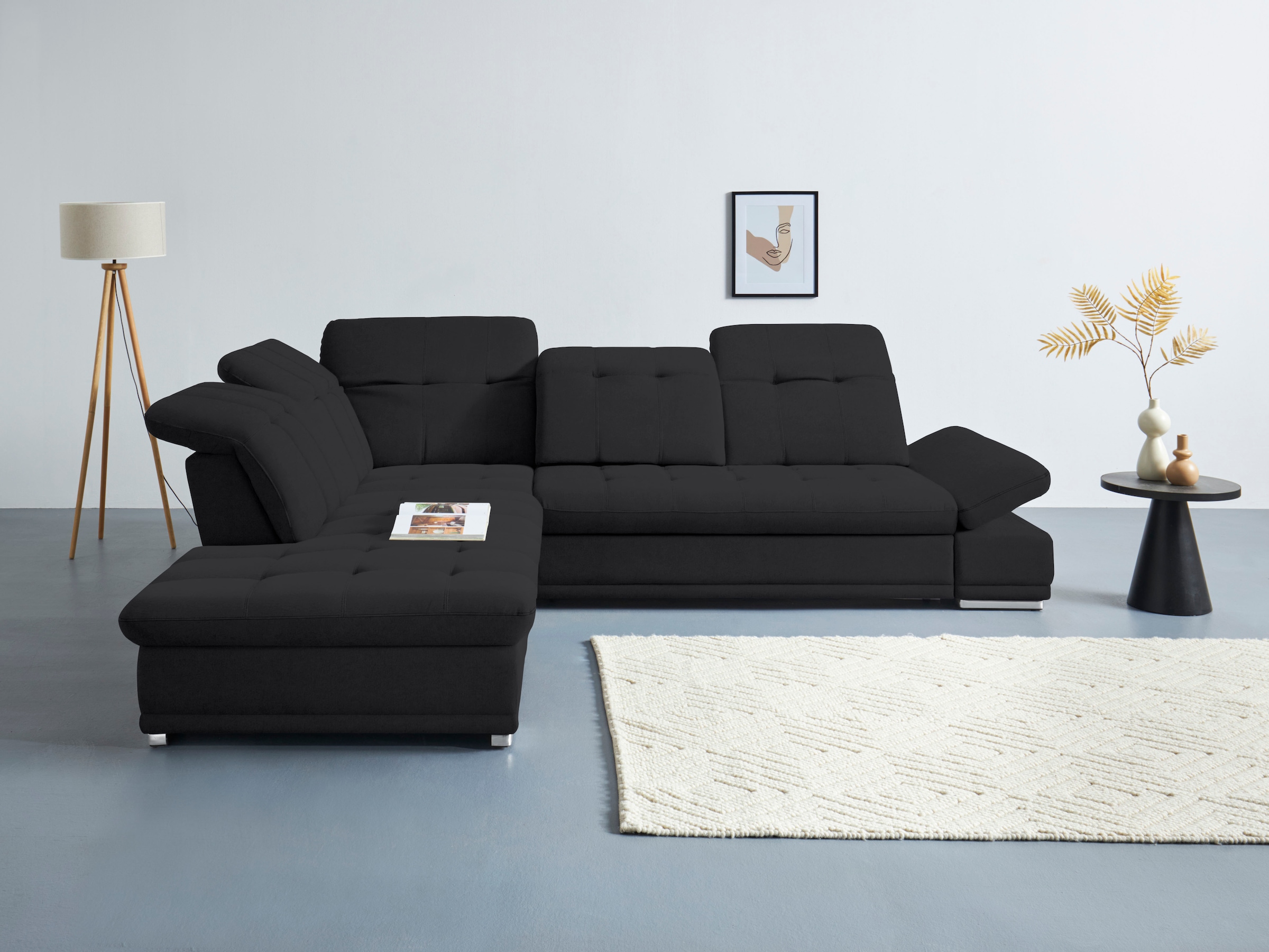 COTTA Ecksofa "Holiday L-Form mit Sitztiefen-, Armteil- und Kopfteilverstellung" wahlweise mit Schlaffunktion & Bettkasten