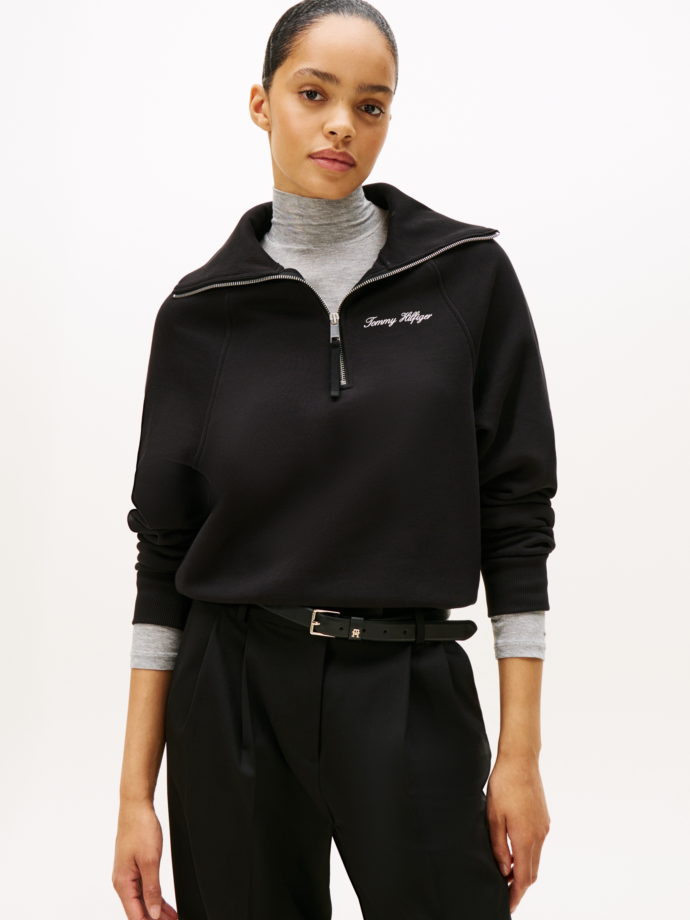 Tommy Hilfiger Sweatshirt "CLASSIC SCRIPT FLEECE HALF-ZIP" günstig online kaufen