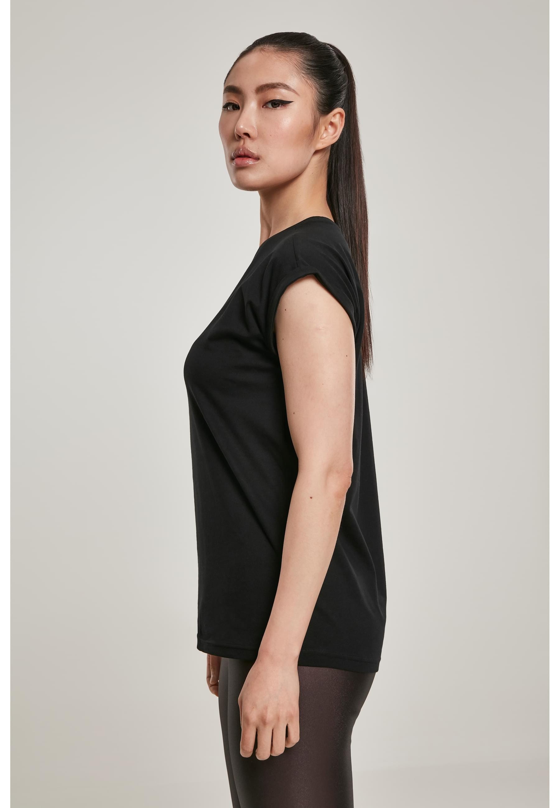 URBAN CLASSICS Kurzarmshirt »Urban Classics Damen Ladies Organic Extended Shoulder Tee«, (1 tlg.)