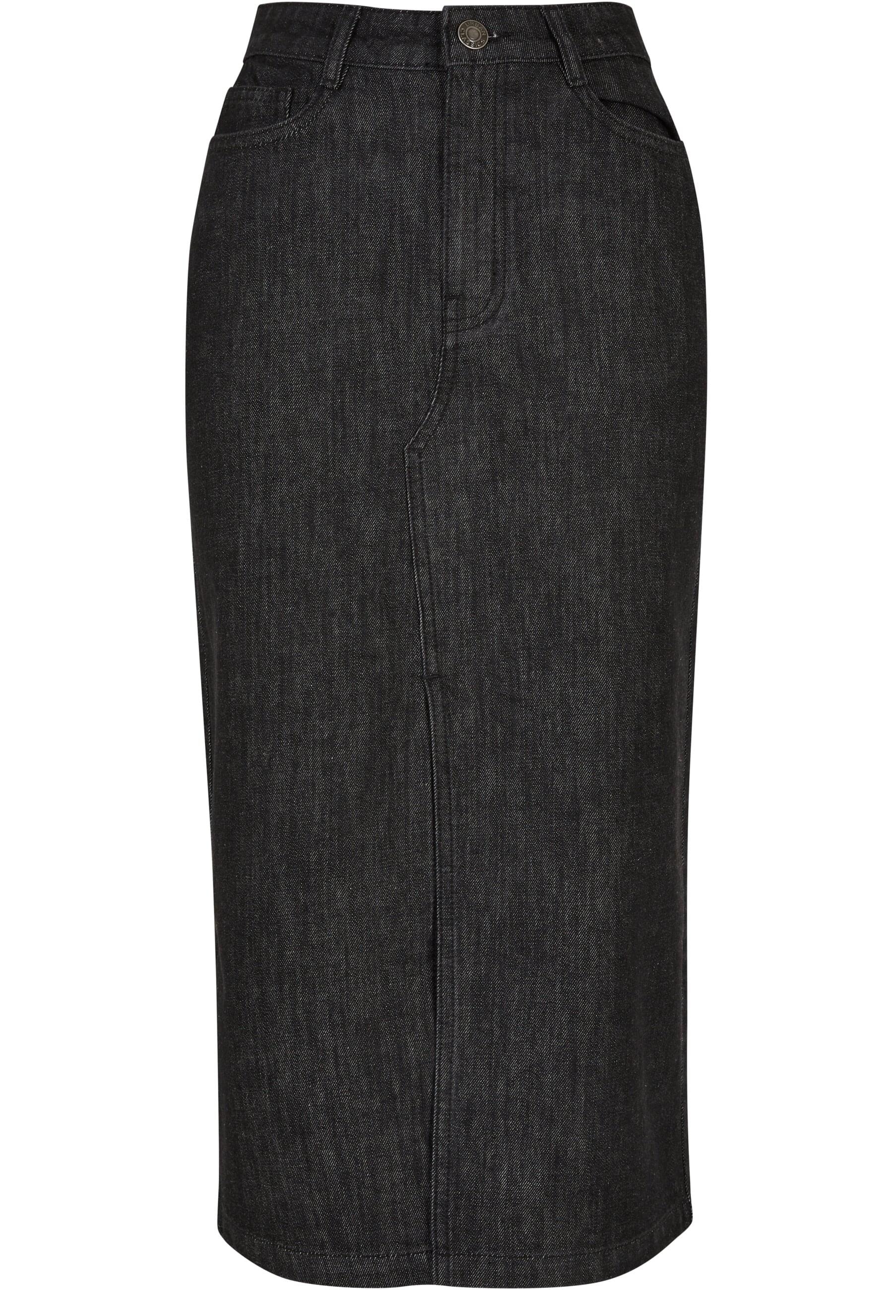 URBAN CLASSICS Jerseyrock »Urban Classics Damen Ladies Midi Denim Skirt«, (1 tlg.)