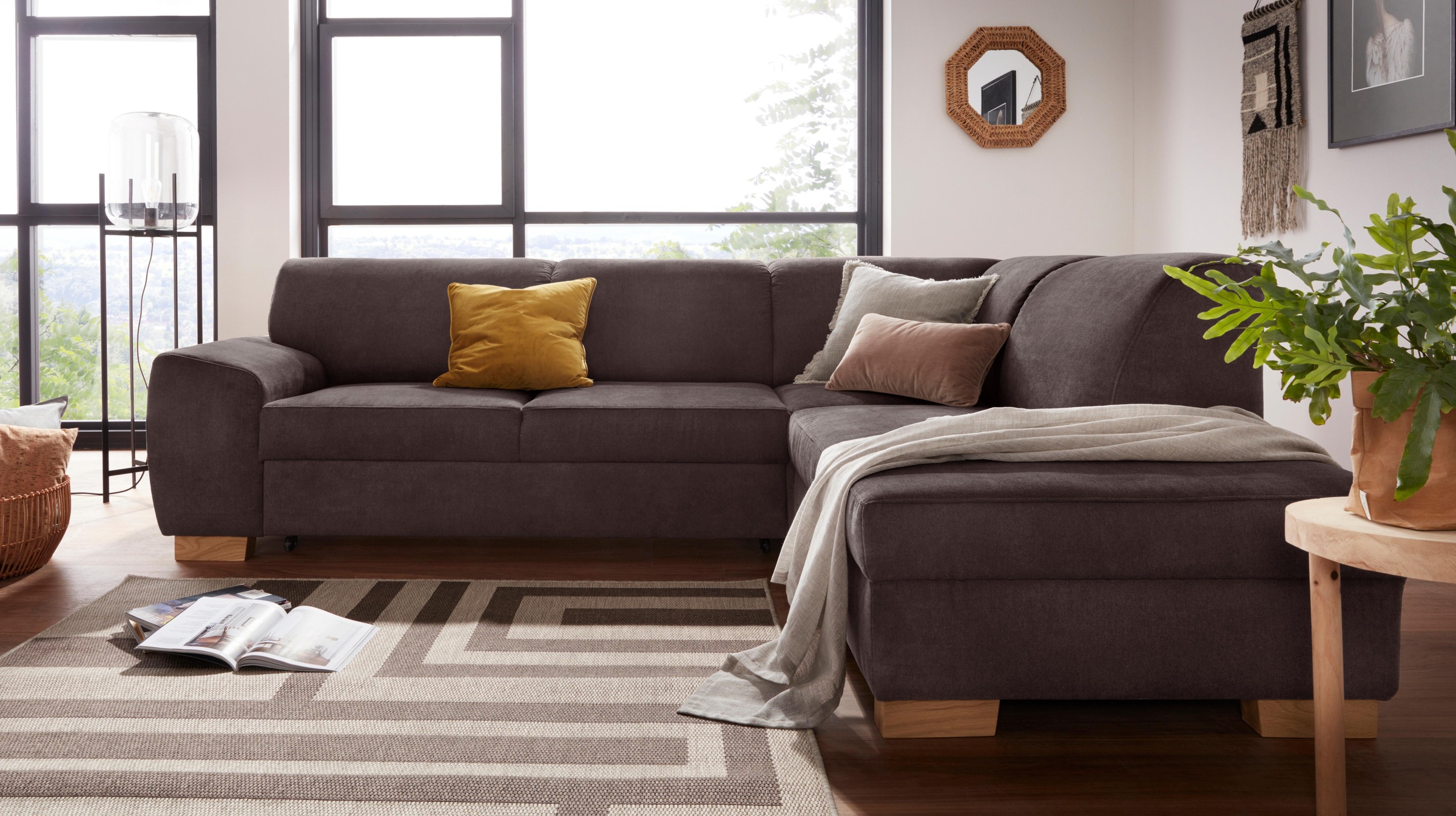 DOMO collection Ecksofa »Incanto kubische Formensprache, komfortabel, L-Form«, wahlweise mit Bettfunktion
