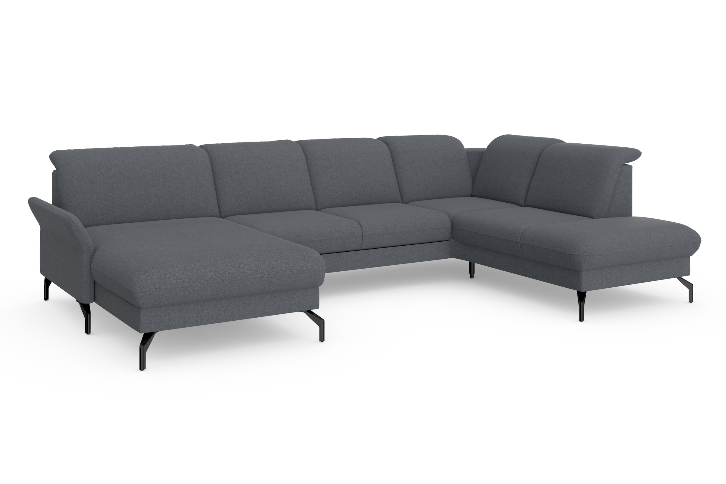 sit&more Wohnlandschaft »Fashion U-Form«, wahlweise mit Kopfteilverstellung, Vorziehsitz, motorisch, Metallfüße