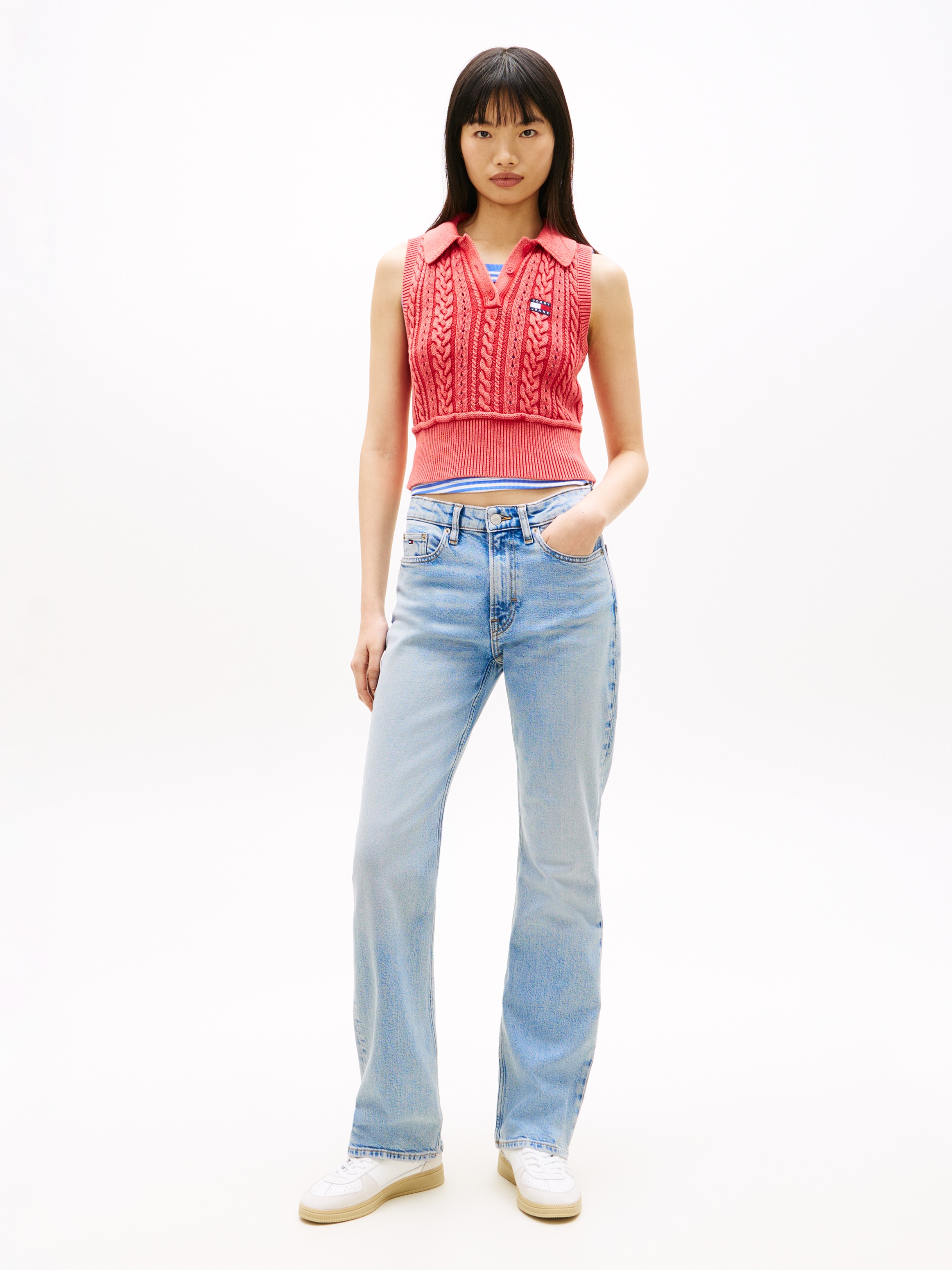 Bootcut-Jeans TOMMY JEANS "CLEO MID BOOTCUT", Herren, Gr. 31, Länge 32, denim light, Denim/Jeans, Obermaterial: 81% Baumwolle, 18% Lyocell, 1% Elasthan, unifarben, bootcut fit lang, Jeans, im Baumwoll-Mix, Mid Waist 2