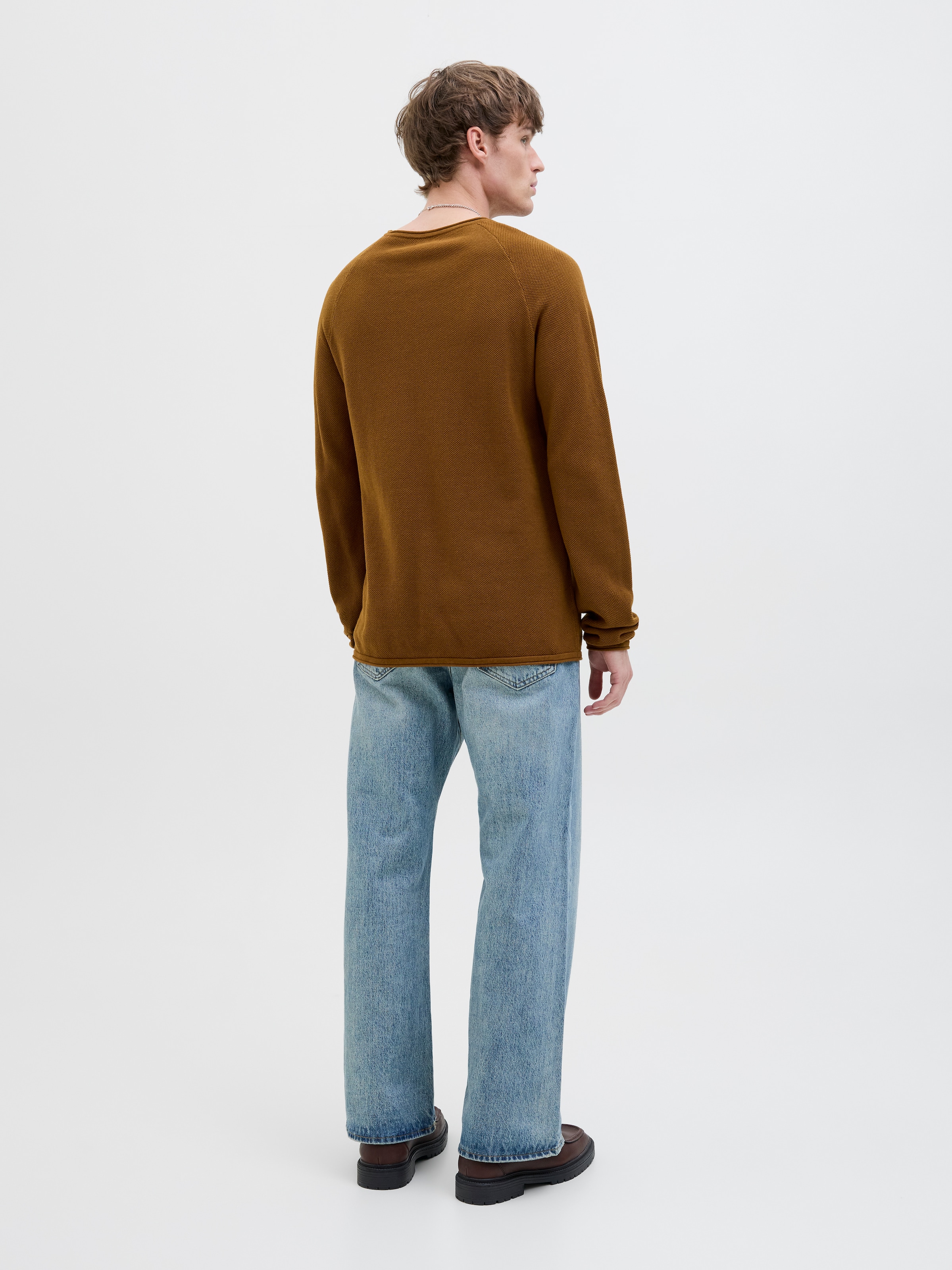 Jack & Jones Rundhalspullover »JJEHILL KNIT CREW NECK NOOS« Baumwolle, regular fit