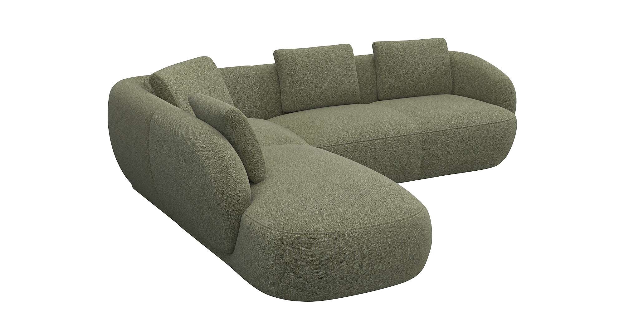 FLEXLUX Ecksofa "Torino, rund, L-Form, Sofa-Ecke mit Ottomane", Modernes, o günstig online kaufen