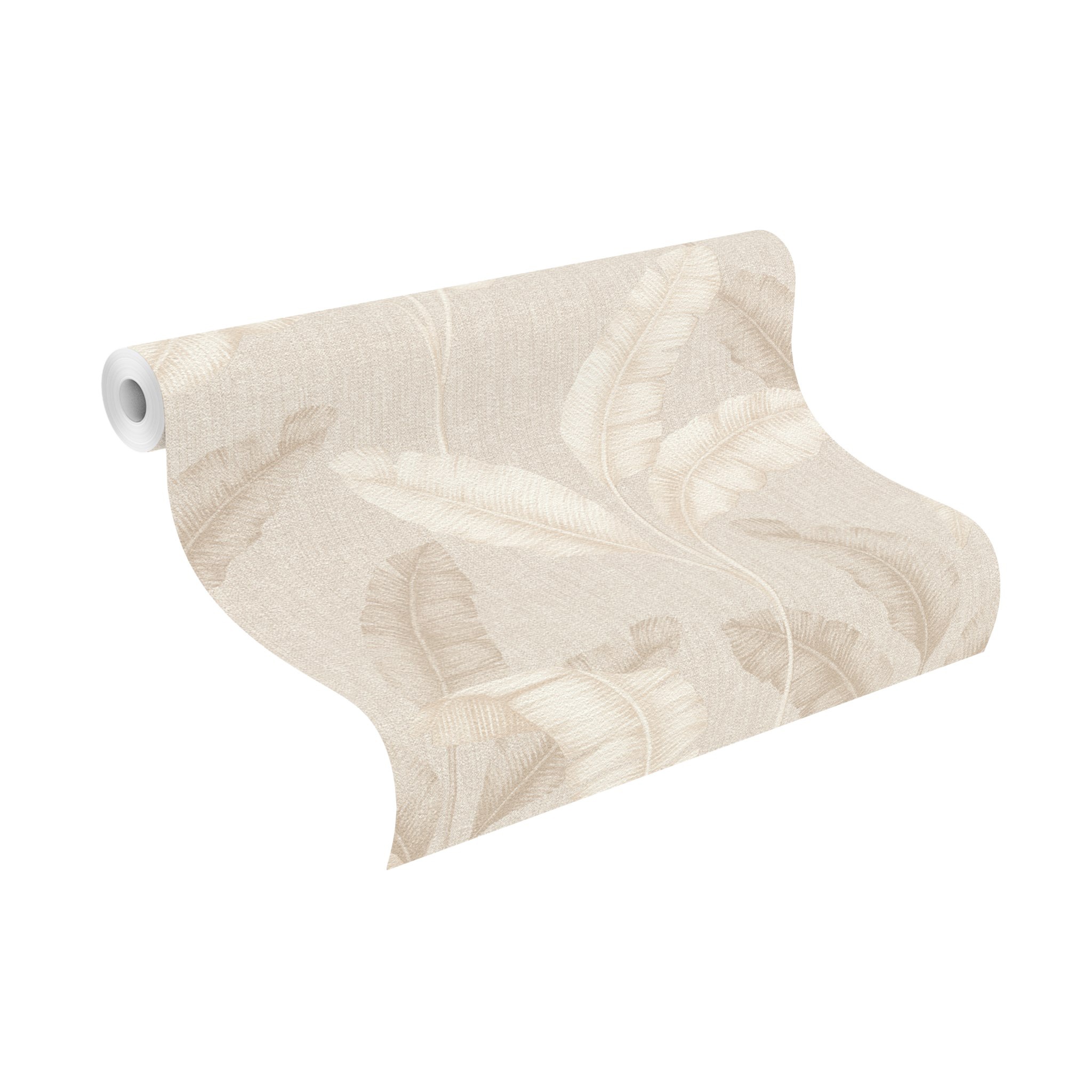 Rasch Papiertapete "Tapete mit Palmenblättern in Beige" tropisch glatt Palm günstig online kaufen