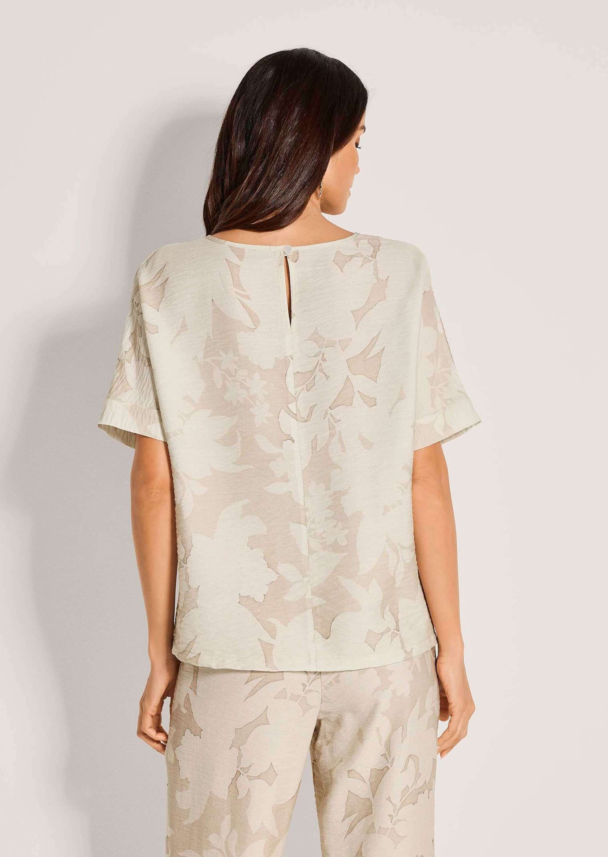 MADELEINE Kurzarmbluse »Blusenshirt Viskosebluse mit floralem Muster« gecrashte Oberfläche