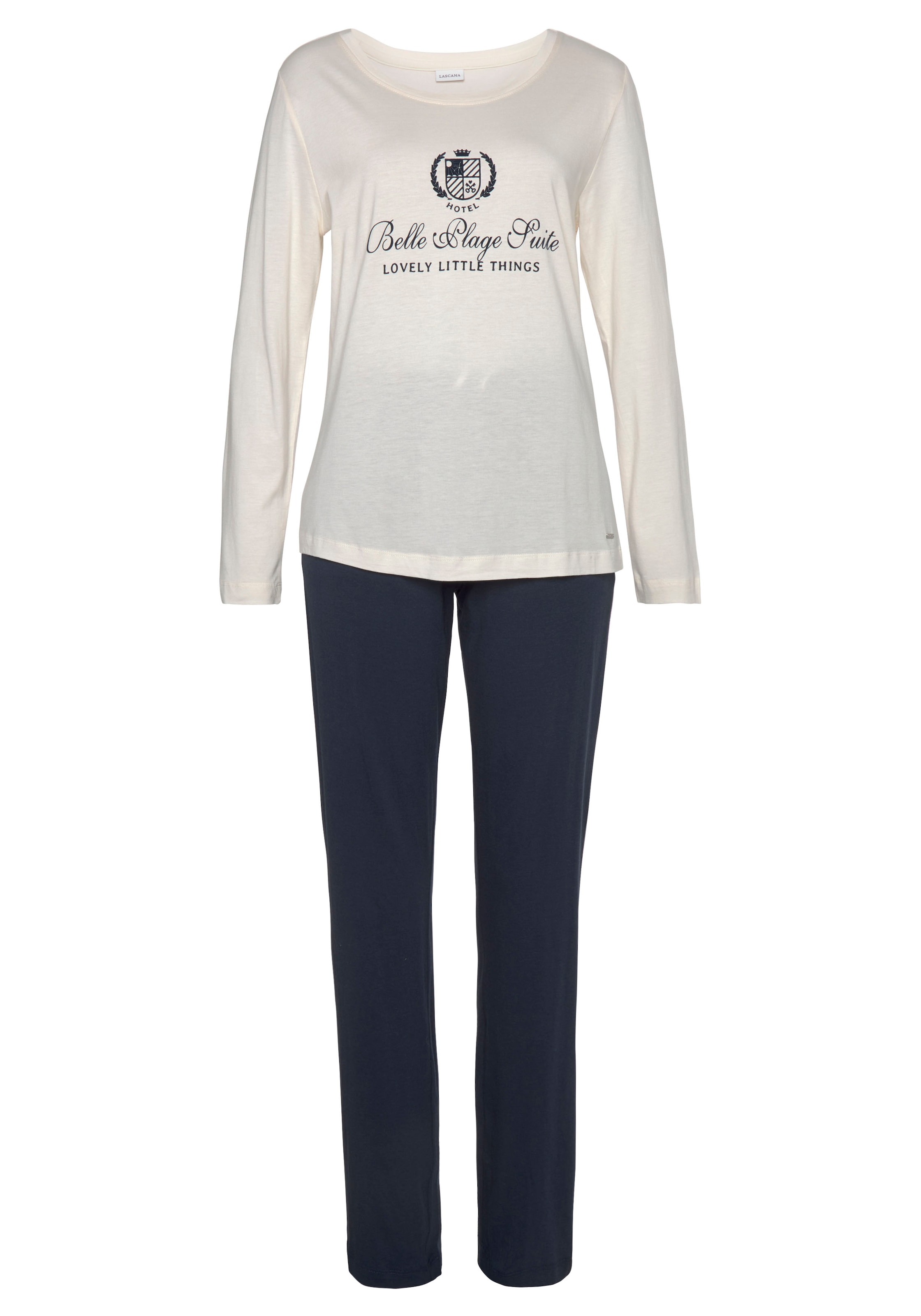 LASCANA Pyjama, 2 Stk. mit Flockdruck günstig online kaufen