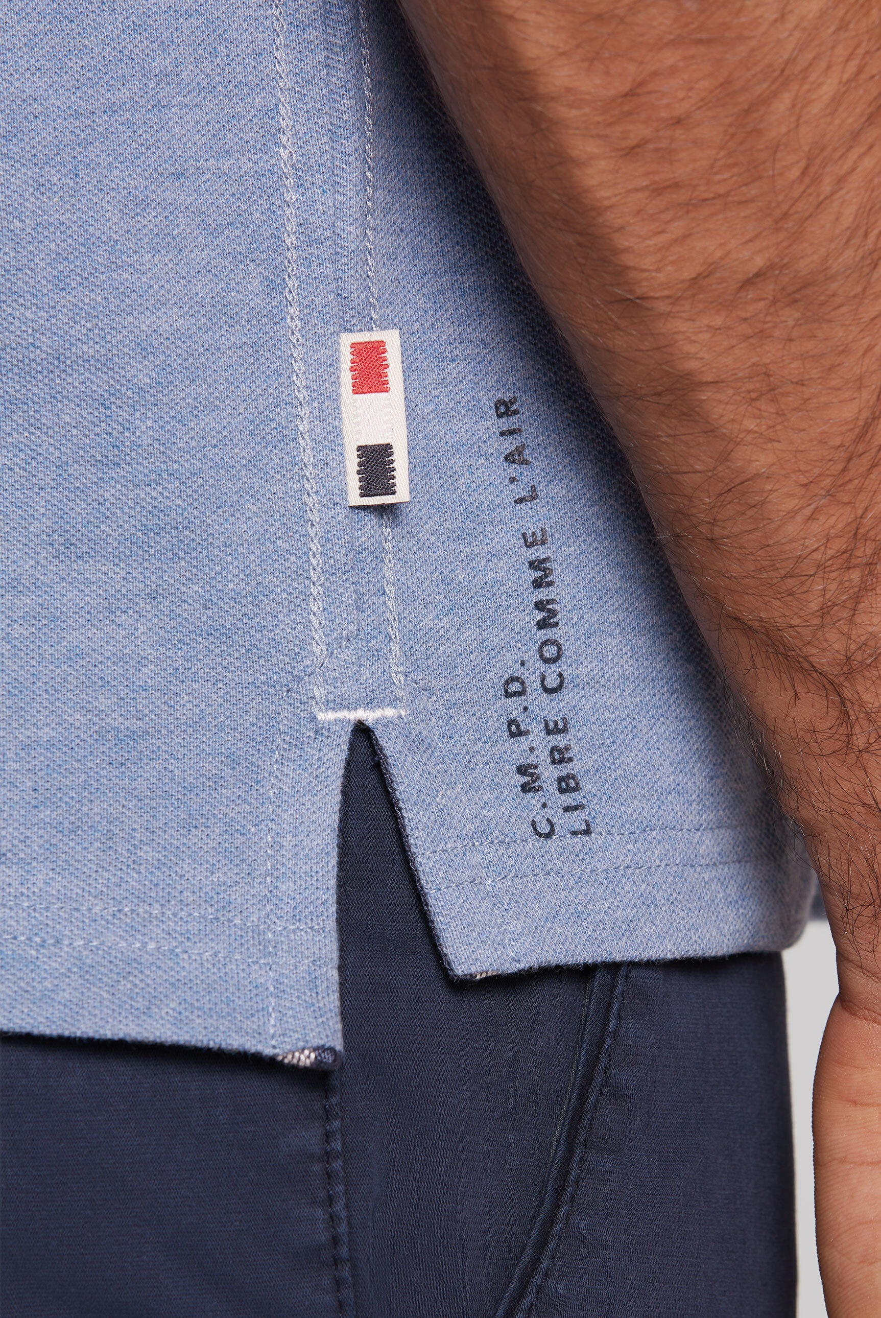 CMPD Poloshirt, mit Seitenschlitze und längerer Rückenpartie