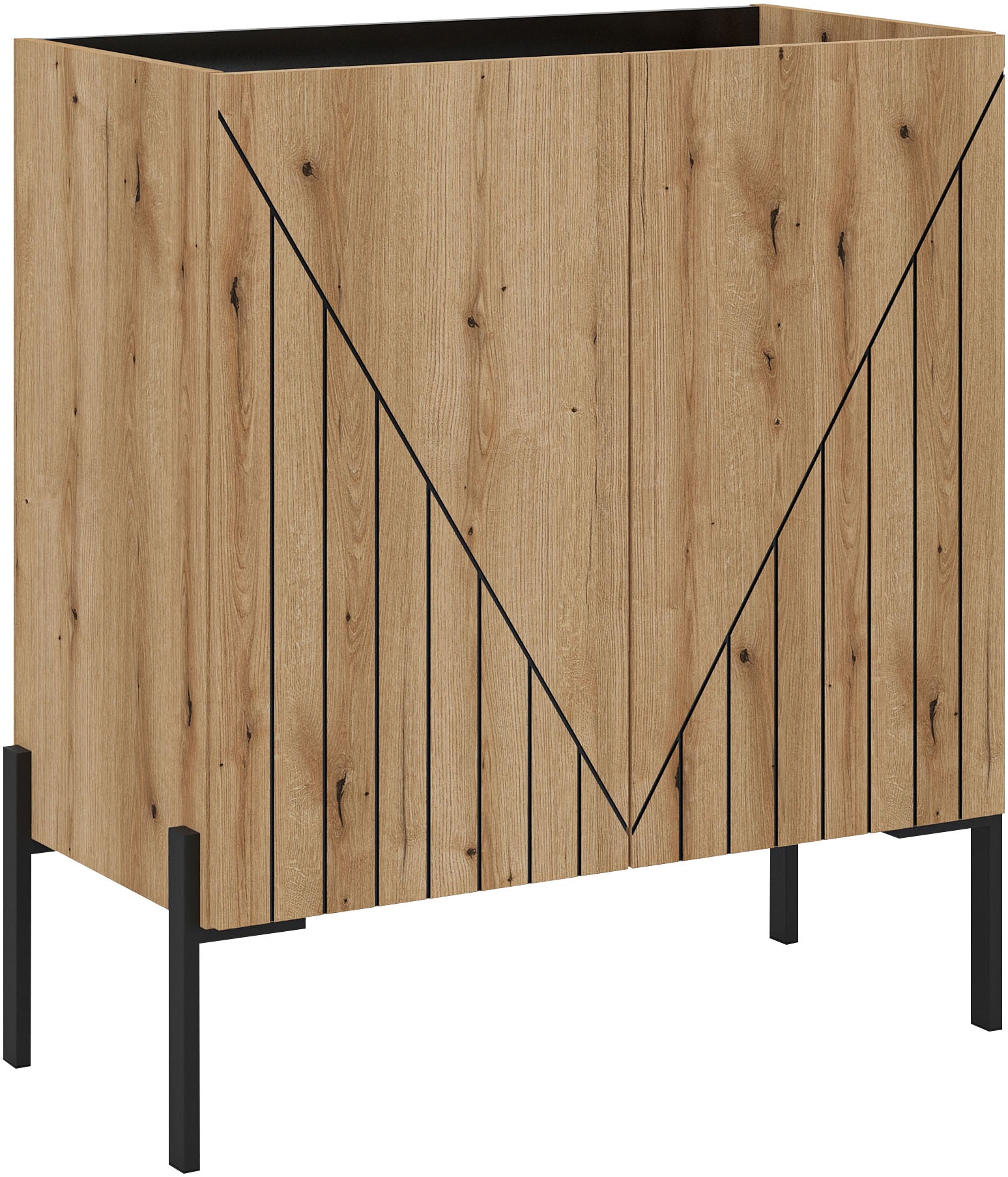 INOSIGN Kommode "SNETT, Höhe: 91cm, mit Metall-Stabfüßen, 2 Türen, 2 Einleg günstig online kaufen