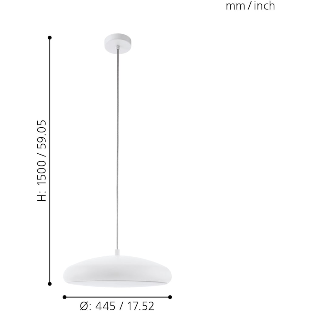 EGLO Pendelleuchte »RIODEVA-C«, 1 flammig-flammig, Hängeleuchte, EGLO CONNECT, Steuerung über APP + Fernbedienung