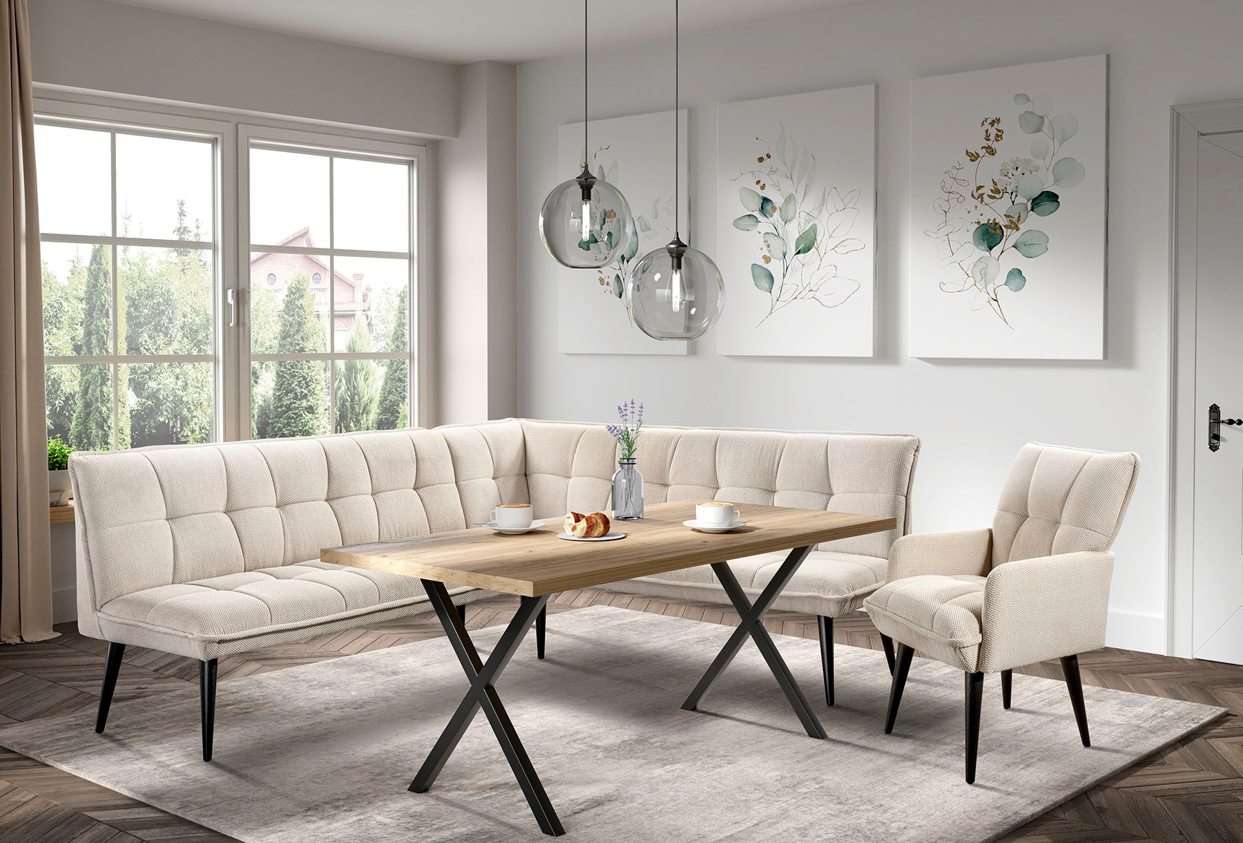 exxpo - sofa fashion "Mocca Essbank, Sitzbank" hoher Sitzkomfort, bequem und elegant, hochwertige Detailverarbeitung