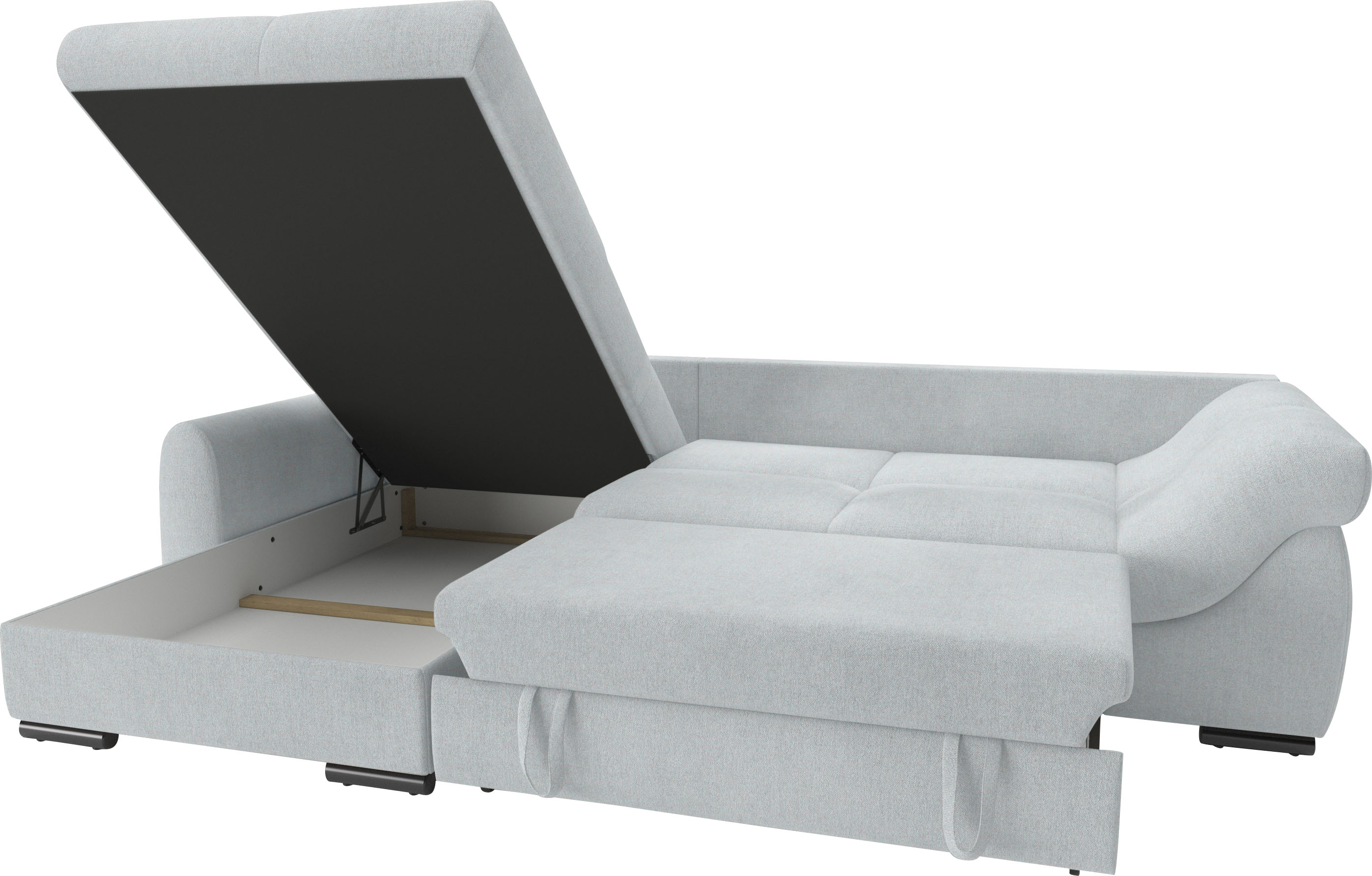 Thumbnail - Mr. Couch Ecksofa "Livorno DuraFlex L-Form", inkl. Hochschläfer-Bettauszug, XL-Bettkasten weiß beschichtet