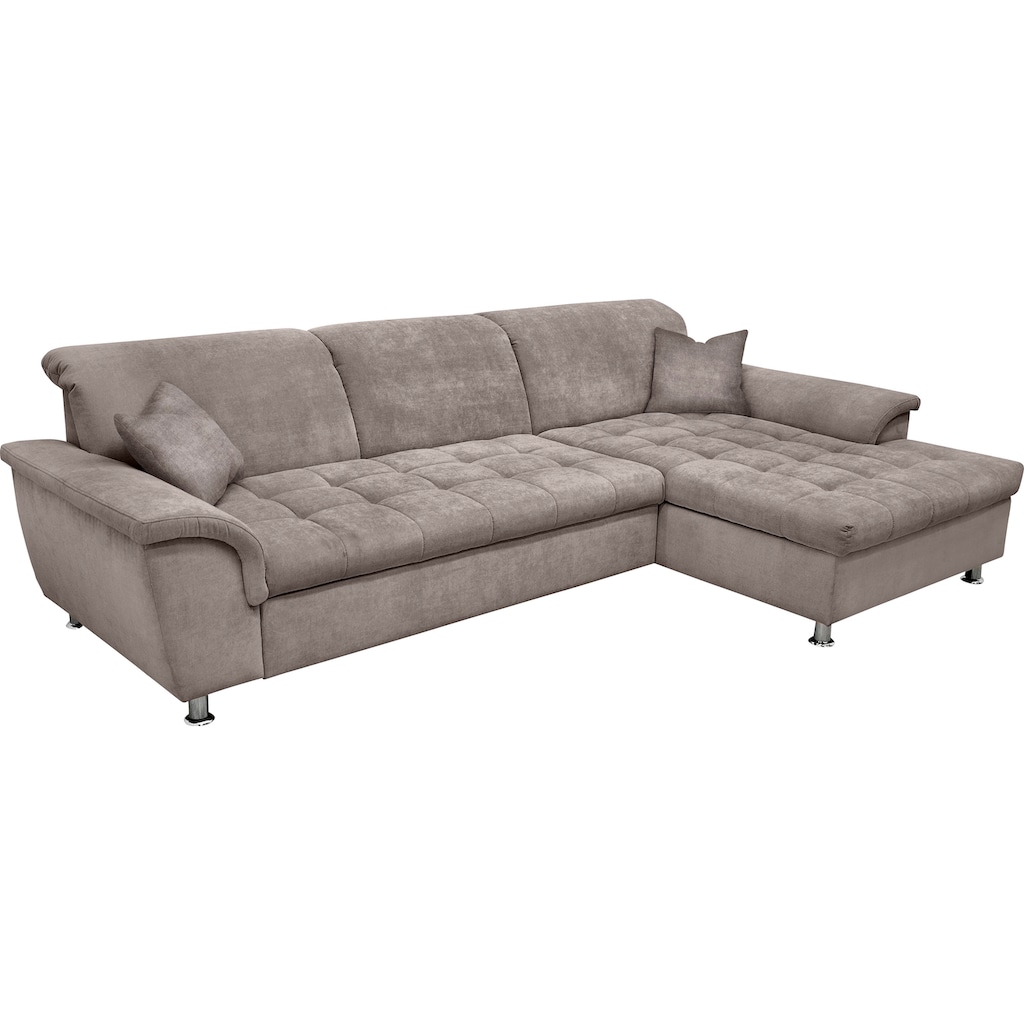 DOMO collection Ecksofa Franzi, wahlweise mit Bettfunktion, Bettkasten und Kopfteilverstellung