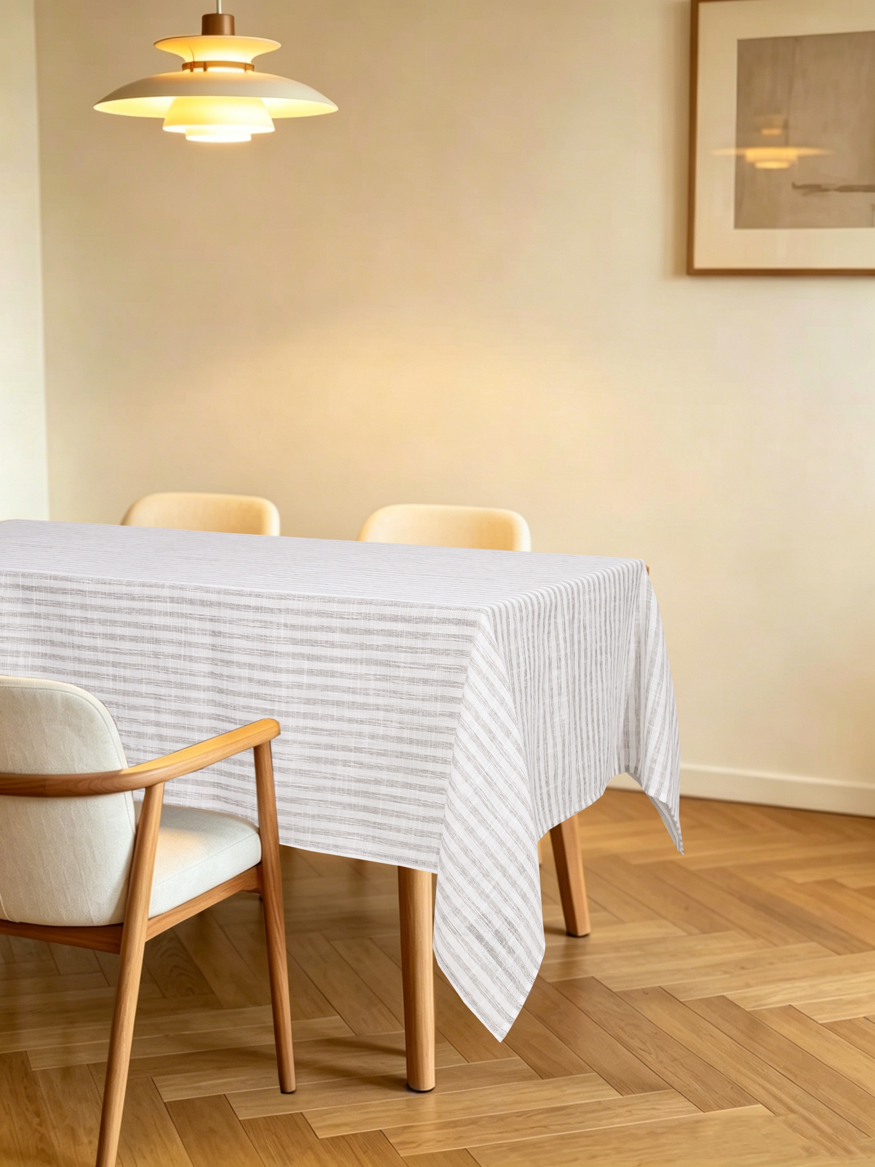 OTTO home Tischdecke "Marric" halbtransparente Tischdecke, Leinenoptik mit Streifen