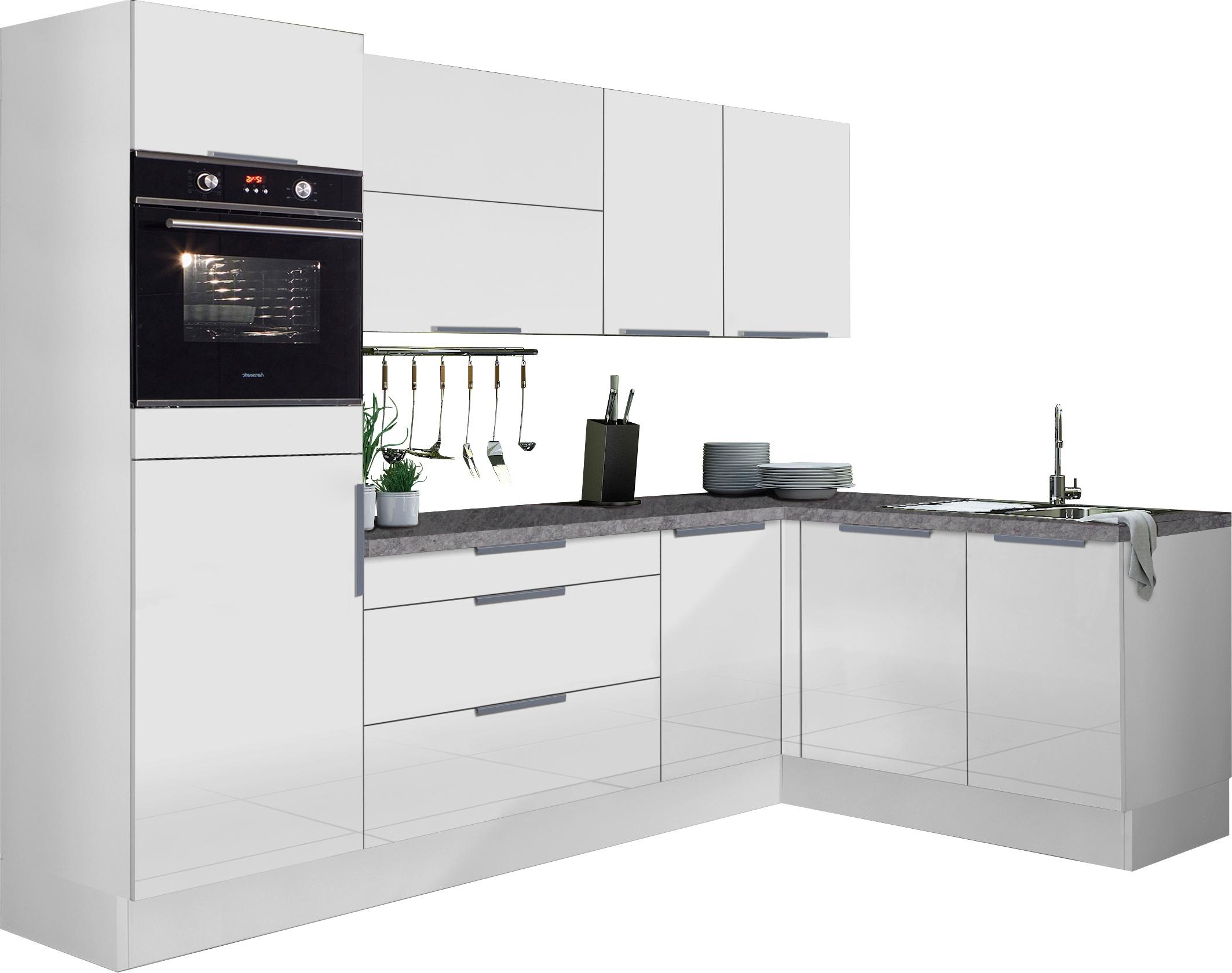 OPTIFIT Winkelküche Tara, ohne E-Geräte, mit Vollauszug und Soft-Close-Funktion, Stellbreite 265 x 175 cm